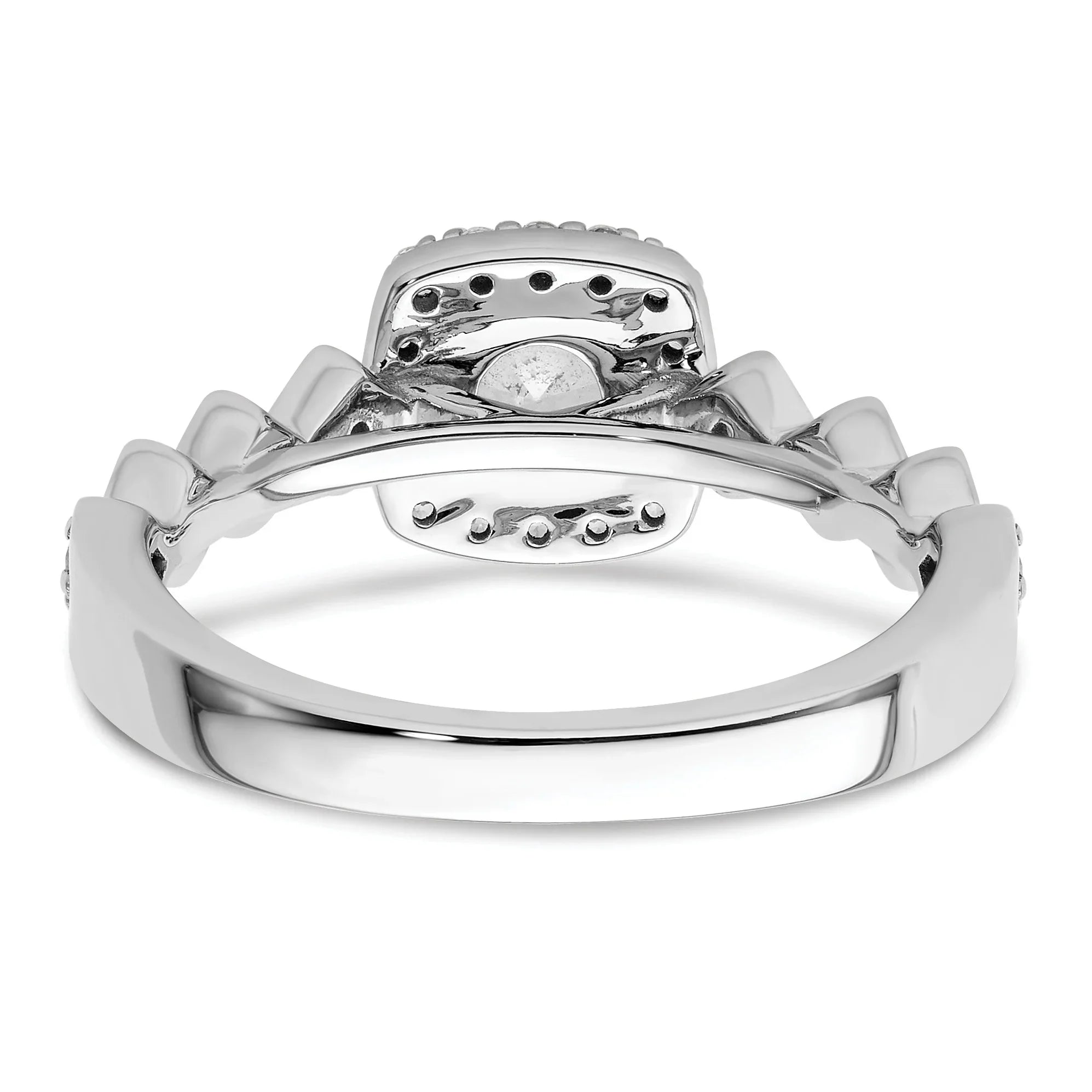 14k White Gold Lab Grown Diamond Halo Engagement Ring 0.75 ct - Fine Diamond