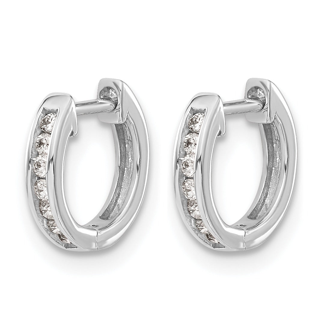 Lab Grown Diamond Hinged Hoop 14k Gold Earrings 0.125 Ct
