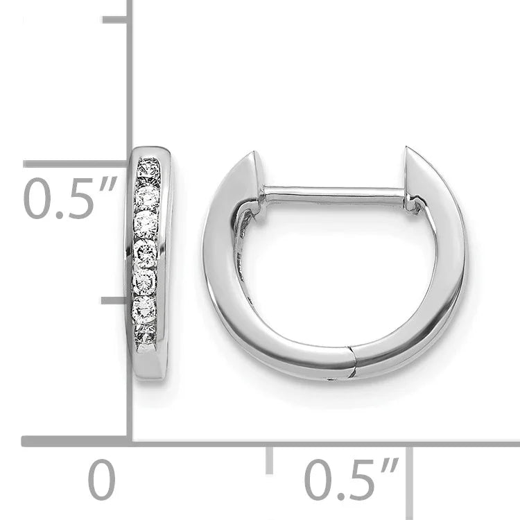 14K Gold Lab Grown Round Diamond Hinged Hoop Earrings - Fine Diamond