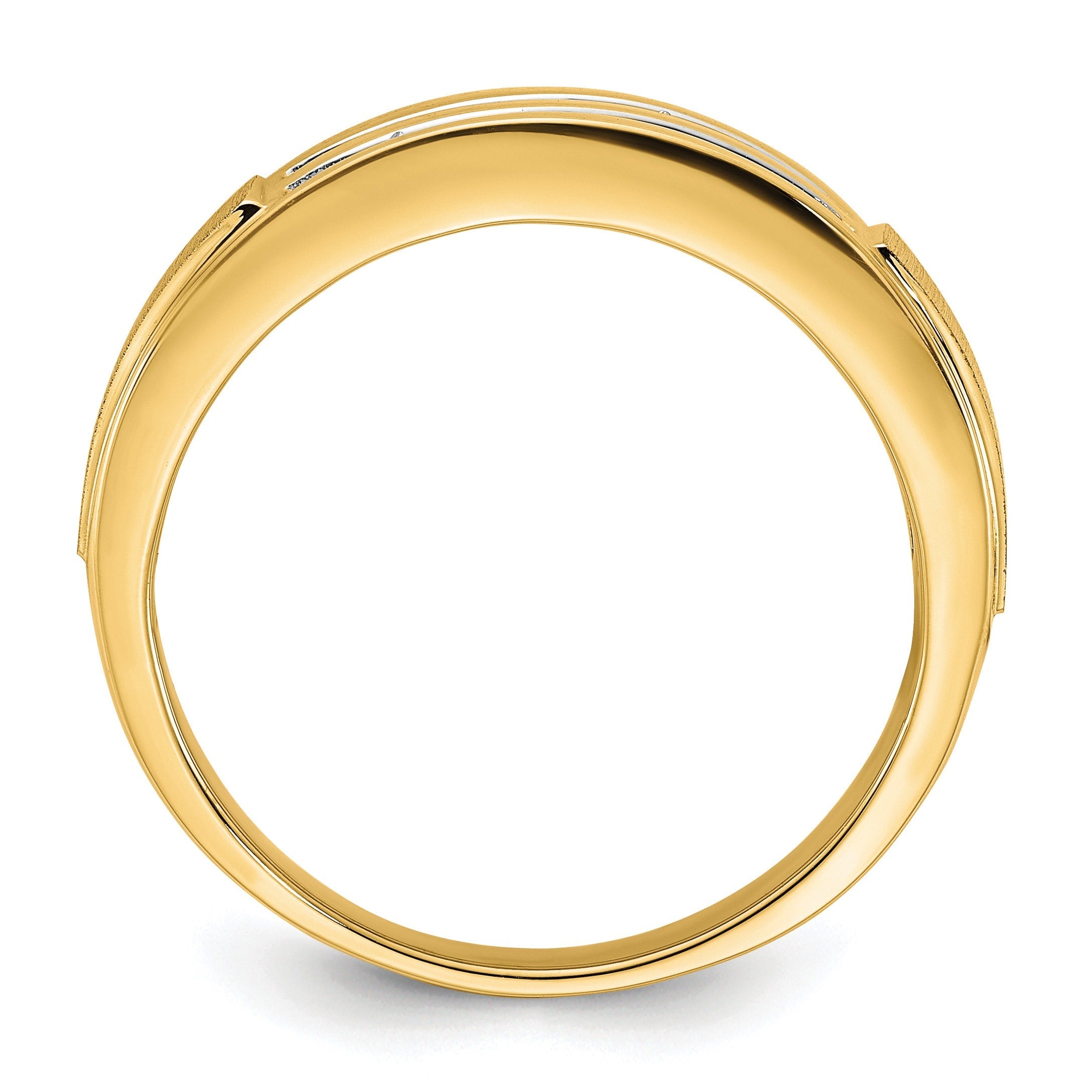 10k Gold Lab Grown Diamond Double Row Men's Ring 1/5 ct