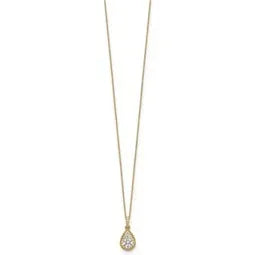 Lab Grown Diamond Teardrop Pendant Necklace Gold - Fine Diamond