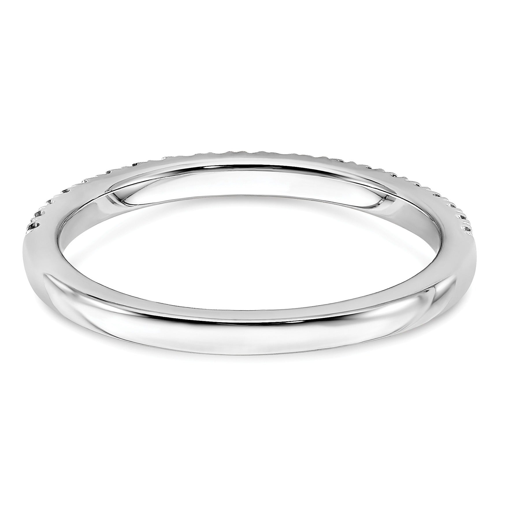 0.25 Ct Round Lab Grown Diamond Pavé 14K White Gold Wedding Enhancer Band