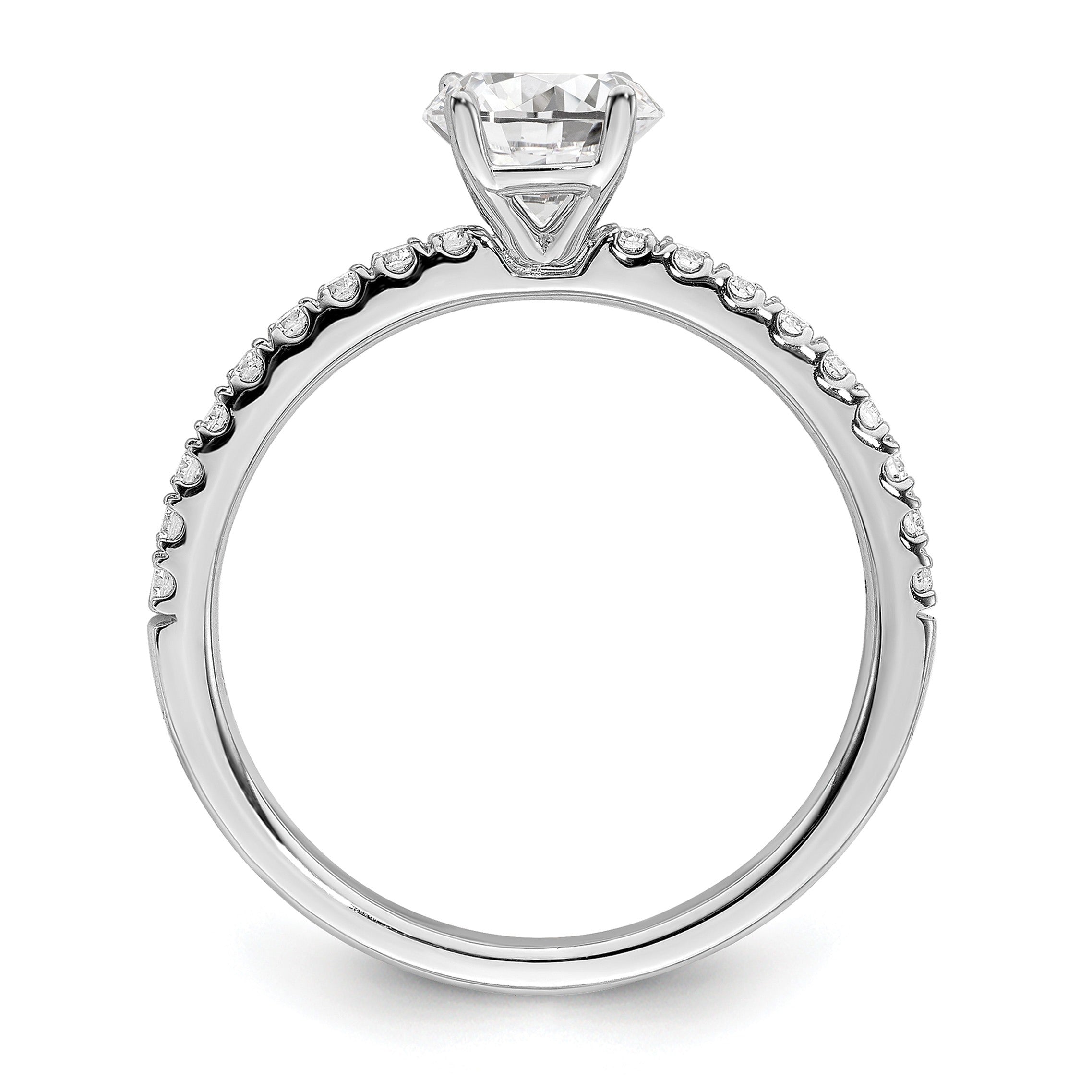 14k White Gold Lab Grown Diamond Round Engagement Ring 0.75 Ct
