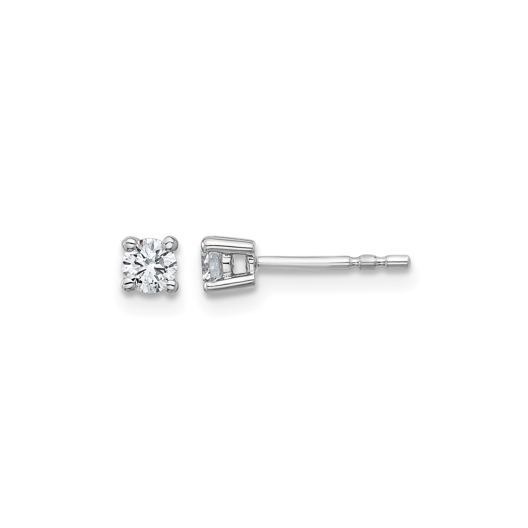 14K White Gold Lab Grown Diamond Round Shaped Diamond Stud Earrings