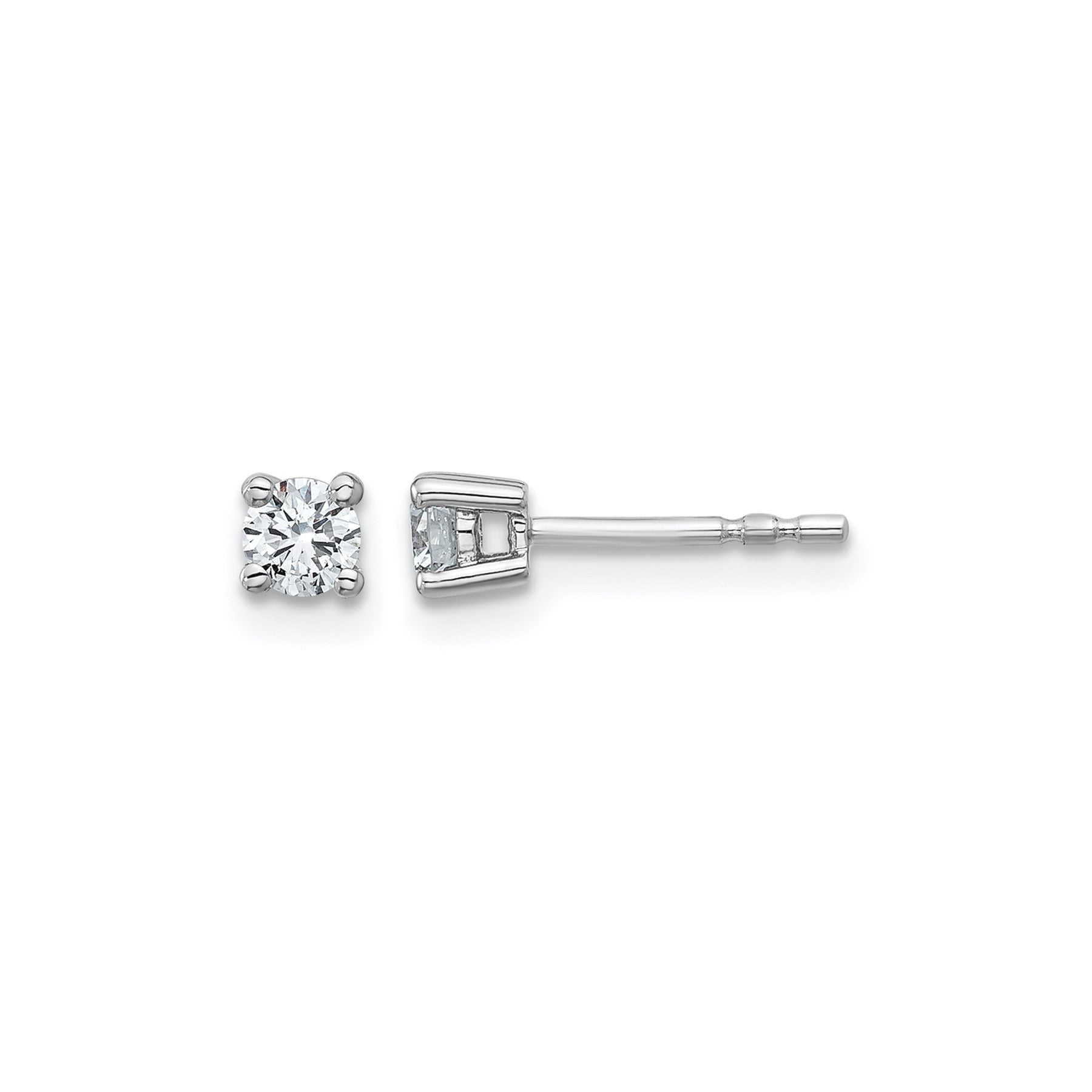 14K White Gold Lab Grown Diamond Round Shaped Stud Earrings