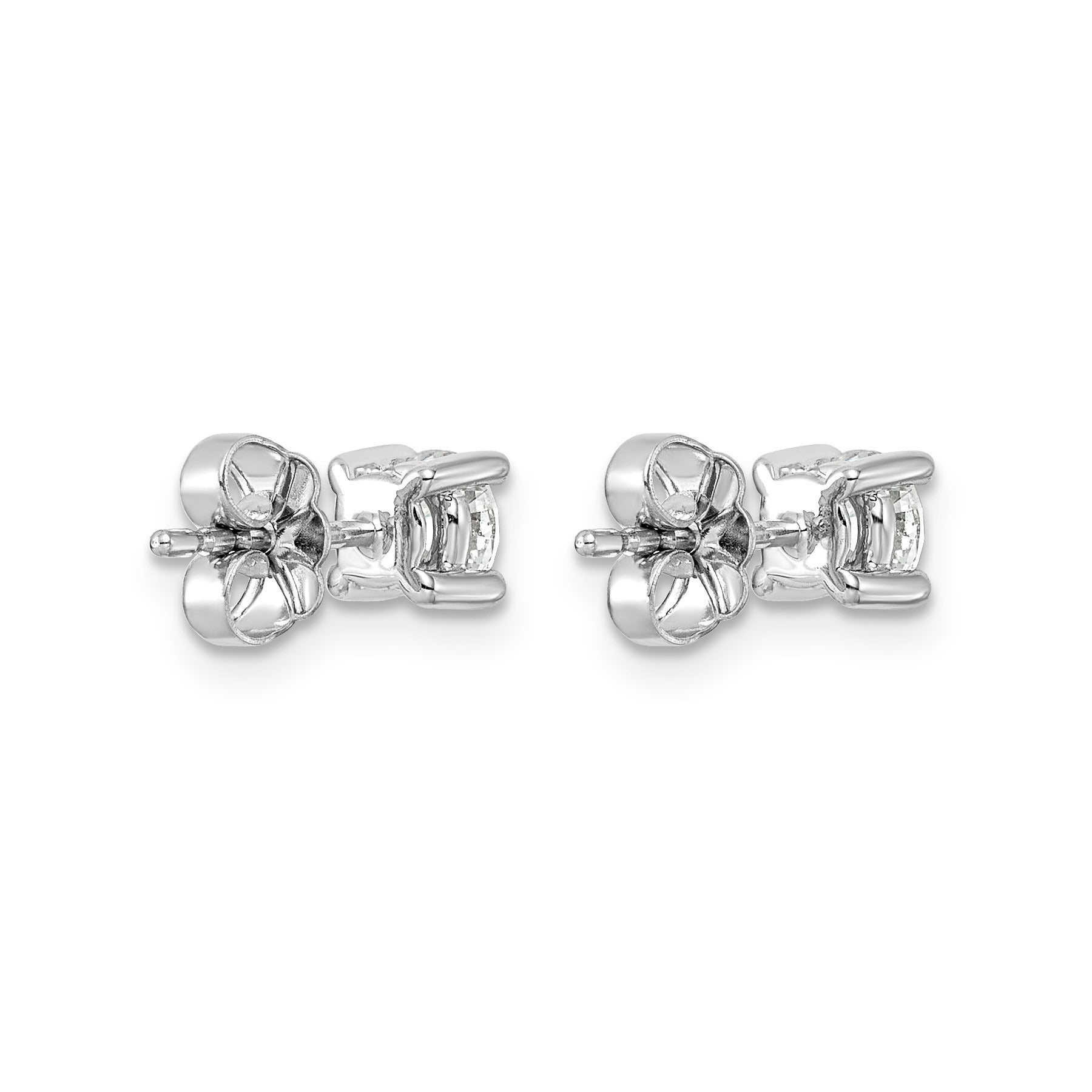 14K White Gold Round Lab Grown Diamond Stud Earrings
