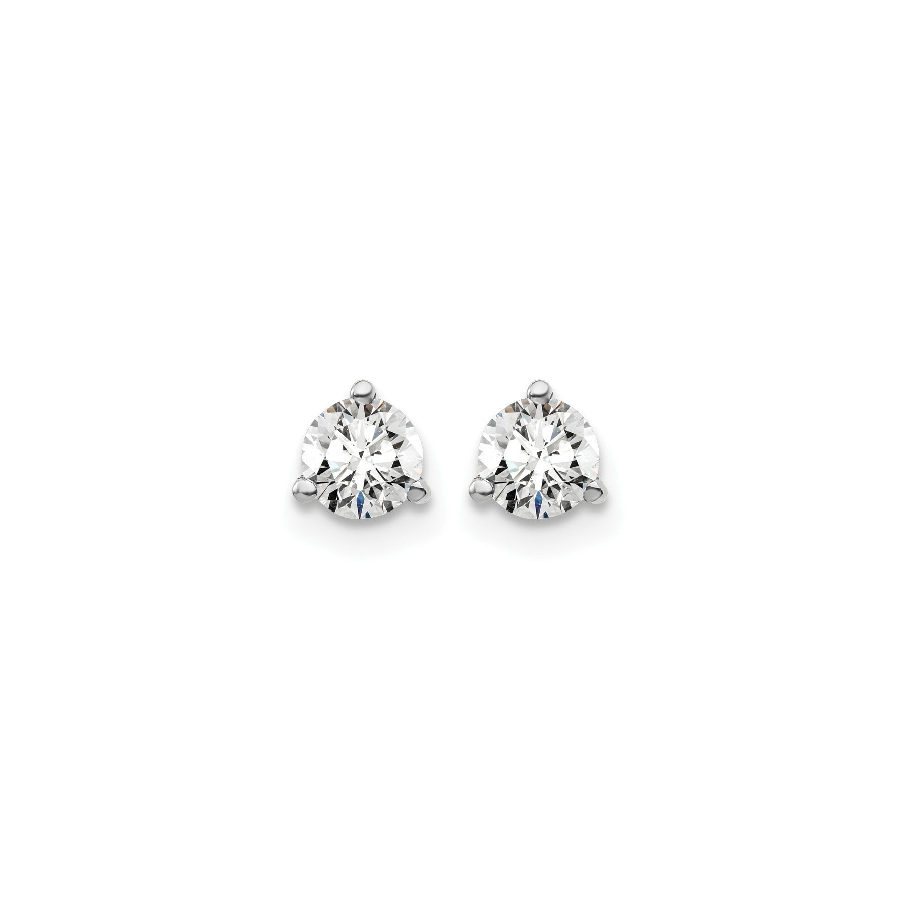 14K White Gold Lab Diamond Round Shaped Stud Earrings