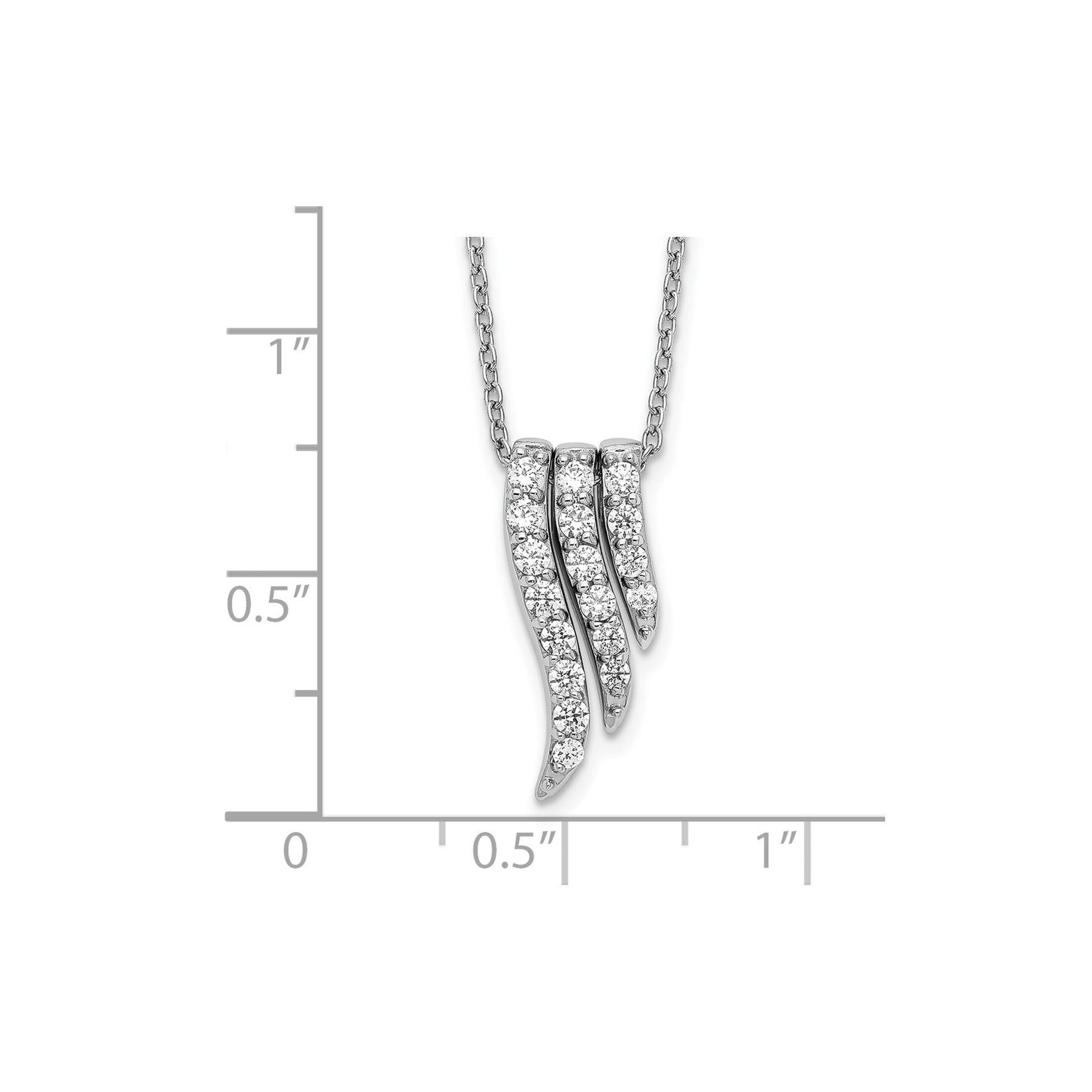 14k White Gold Lab Grown Diamond Dangle Pendant Necklace