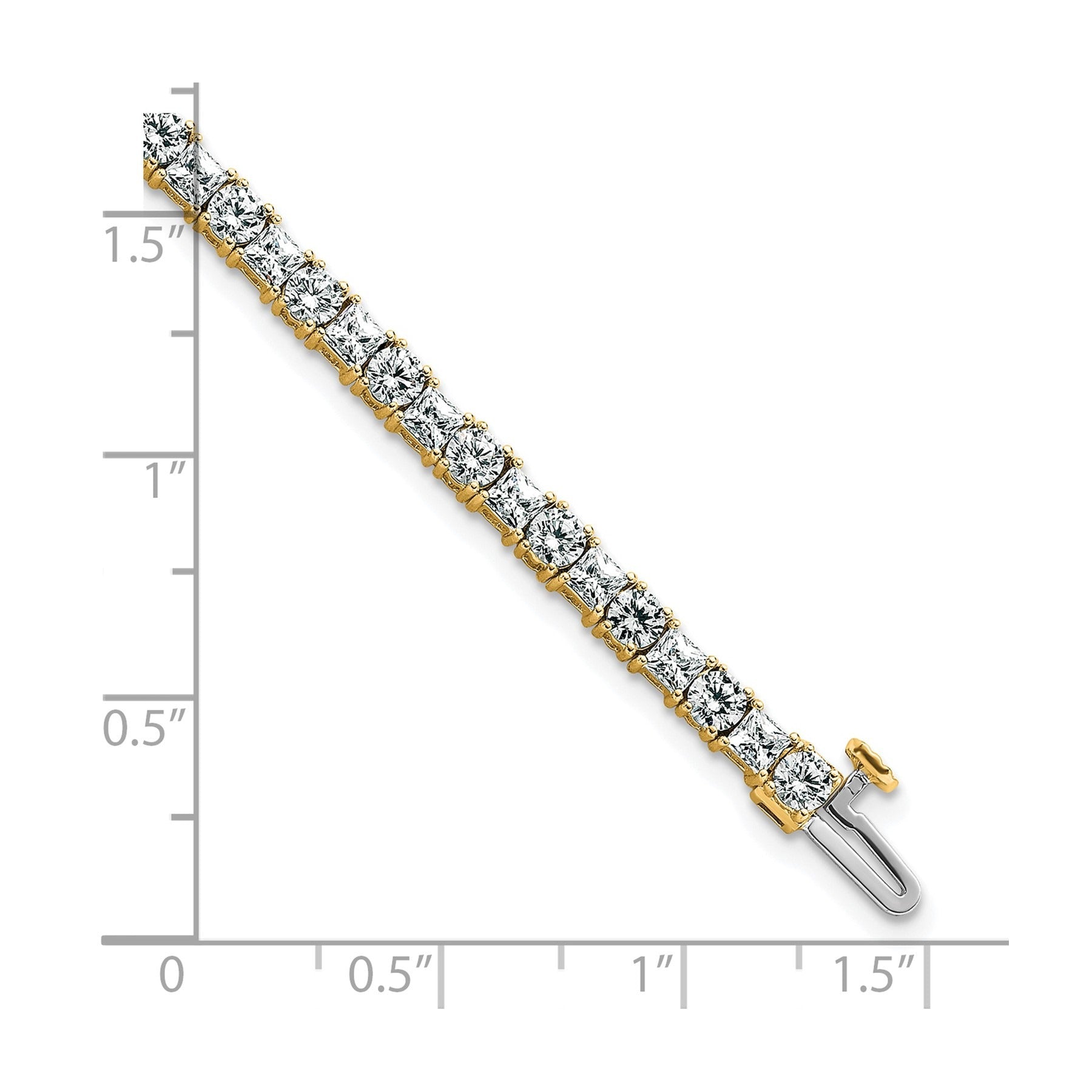 14k Yellow Gold 7 Carat Lab Diamond Tennis Bracelet