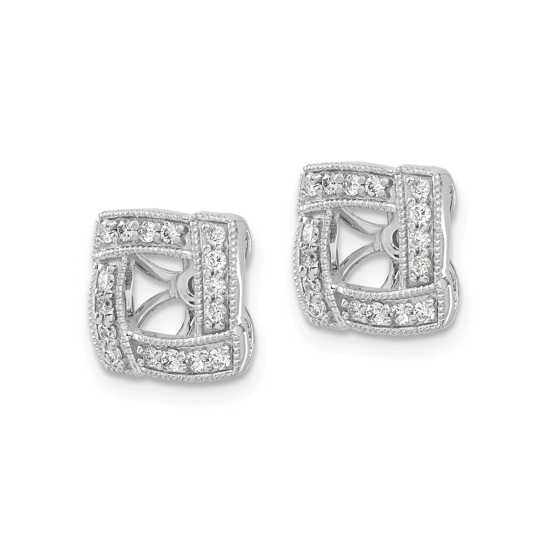 14k White Gold Lab Grown Diamond Earring Jacket - Fine Diamond