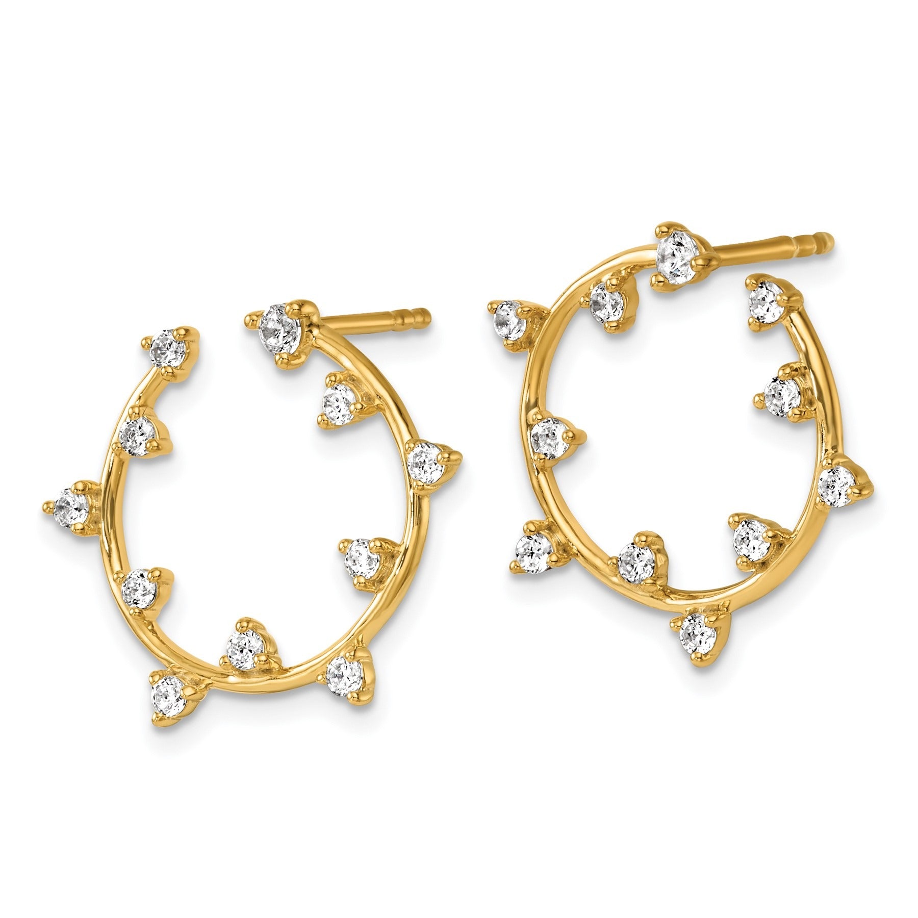 14K Gold 1/2 carat Lab Grown Diamond Circular Post Earrings