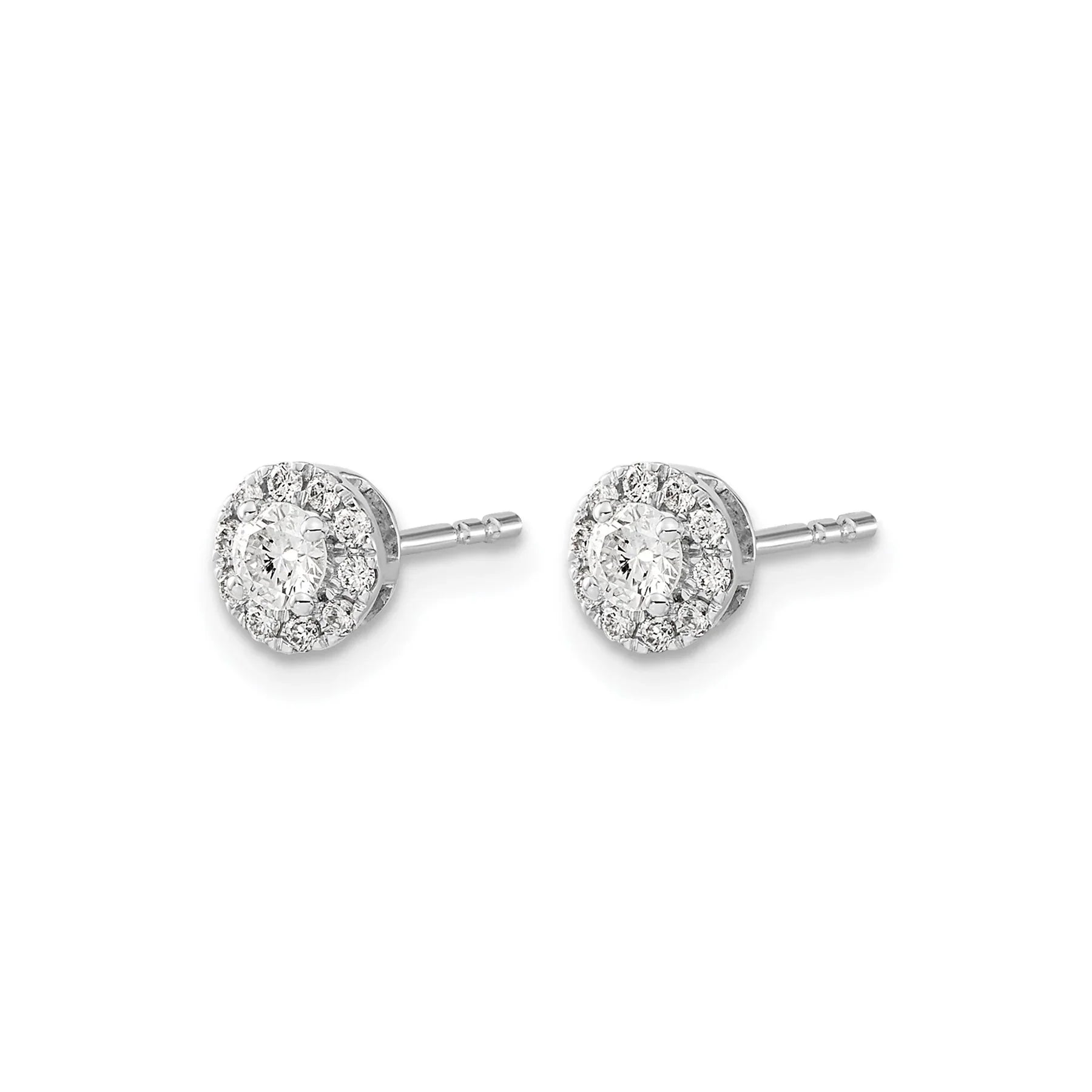 14k White Gold Lab Grown Diamond Cluster Studs Earrings - Fine Diamond