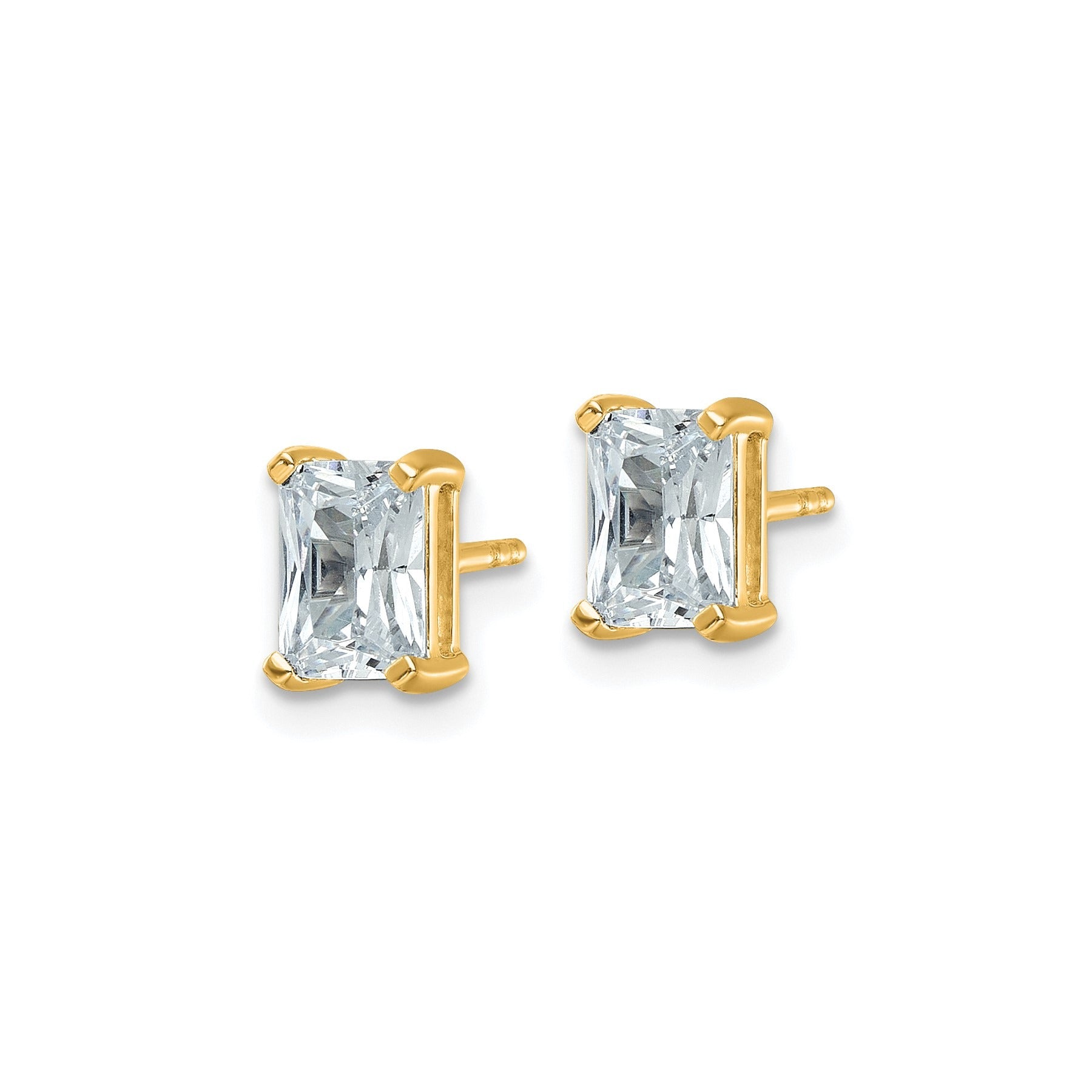 14k Gold Lab Grown Diamond Four Prong Stud Earrings
