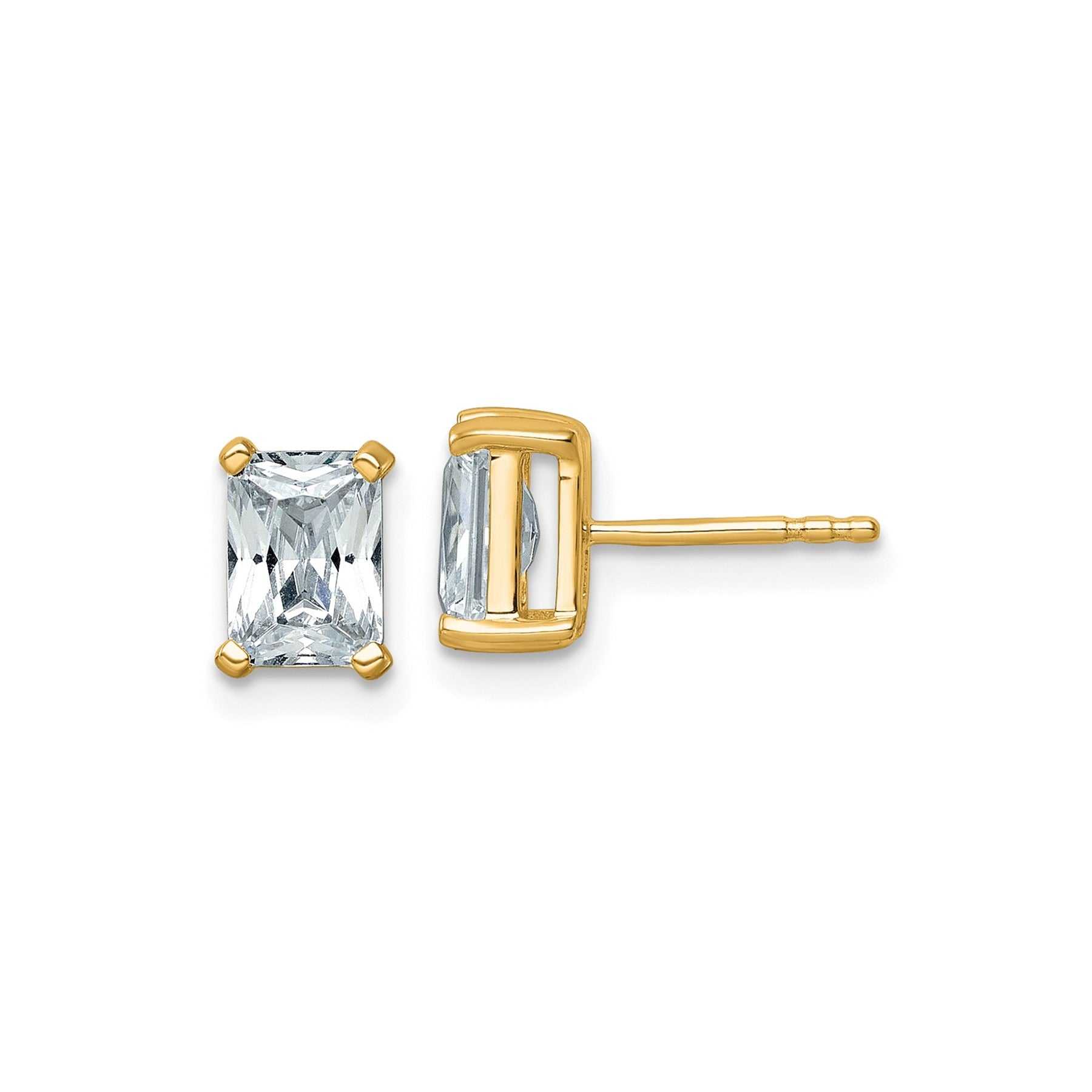 14k Gold Lab Grown Diamond Four Prong Stud Earrings