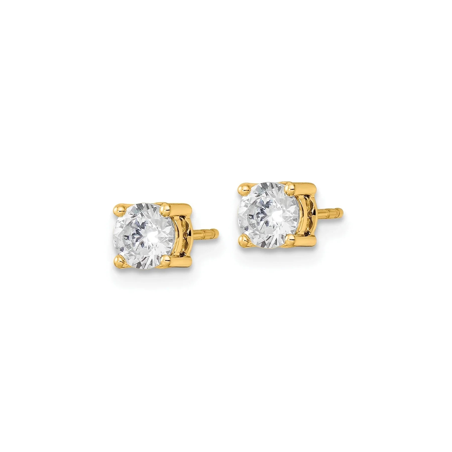 14k Yellow Gold Lab Grown Diamond Stud Earrings - Fine Diamond