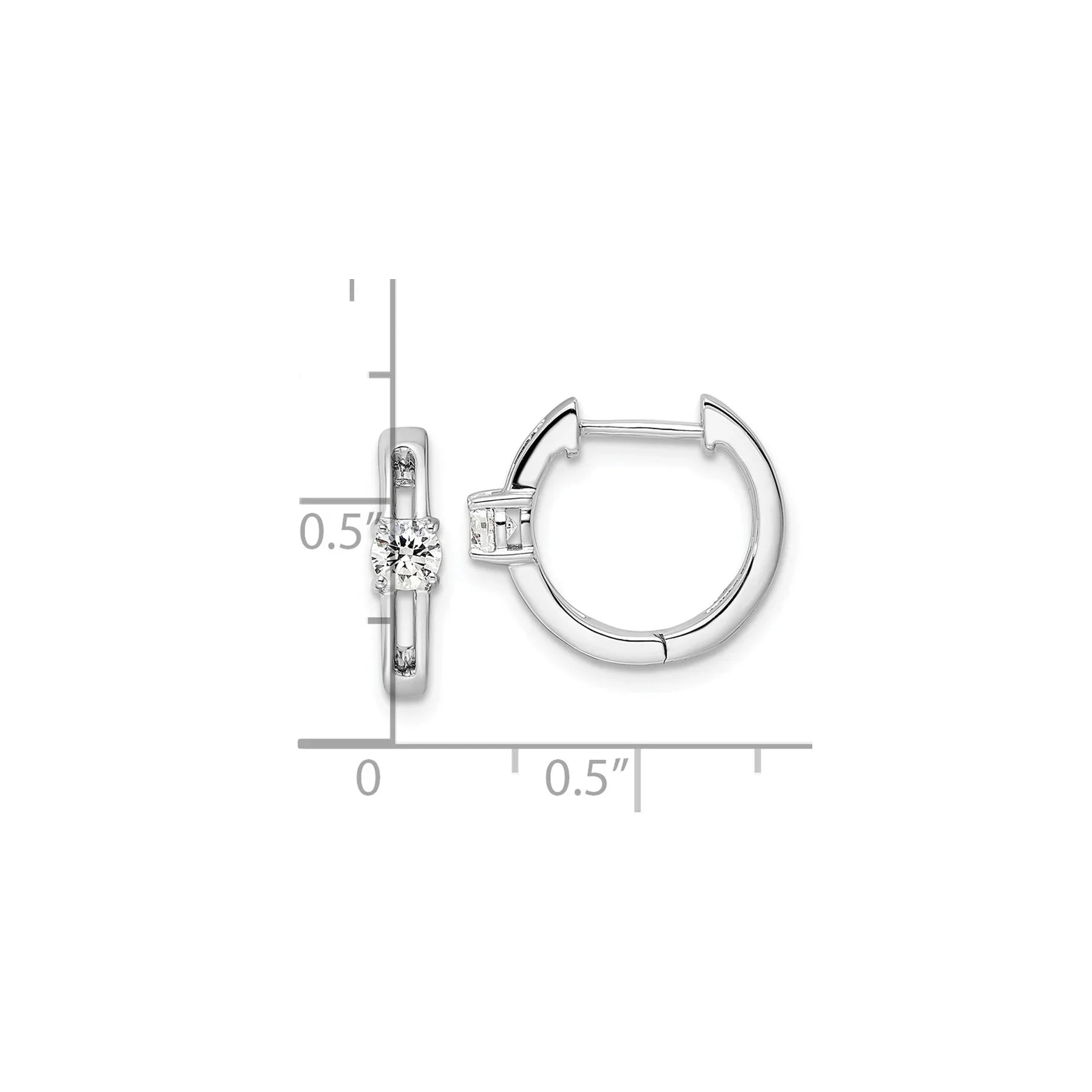 Lab Grown Diamond Hinged Hoops 14K White Gold - Fine Diamond