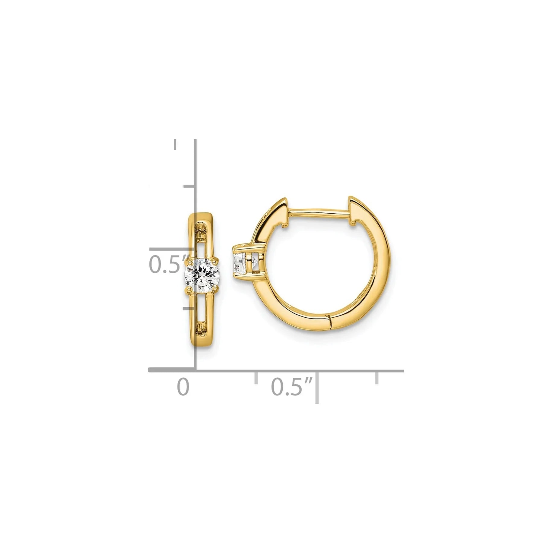 Lab Grown Diamond Hinged Hoops 14K Yellow Gold - Fine Diamond