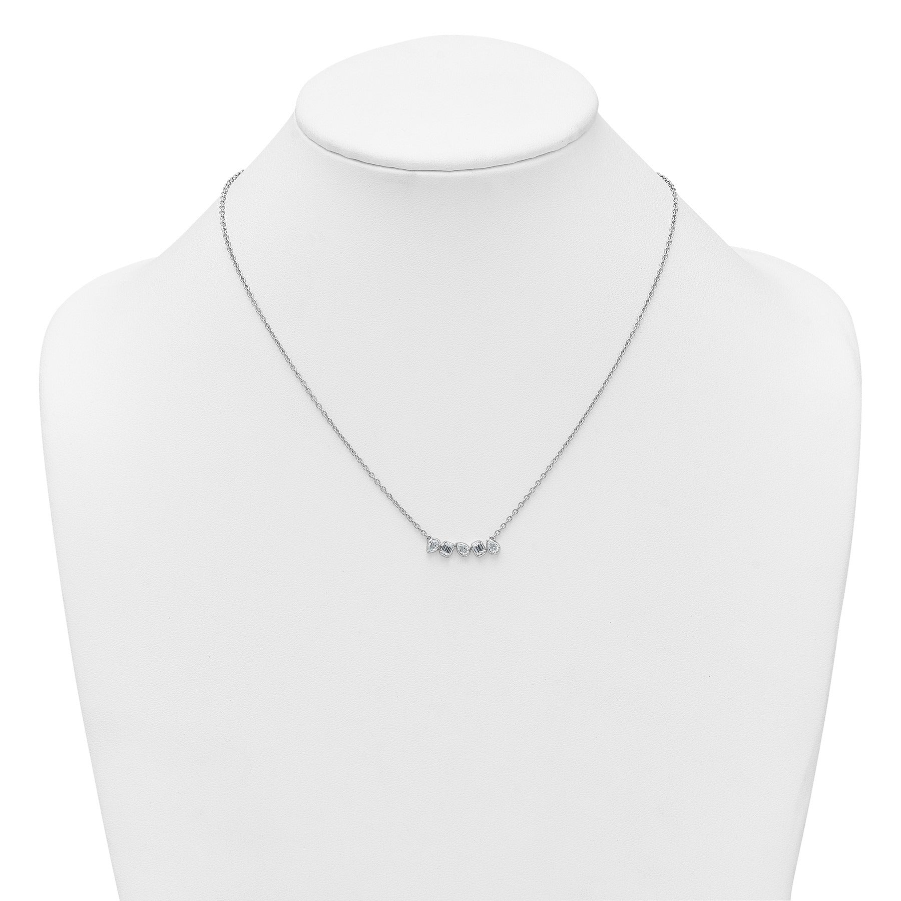 14K White Gold Lab Grown Diamond Bar Necklace 5/8 ctw