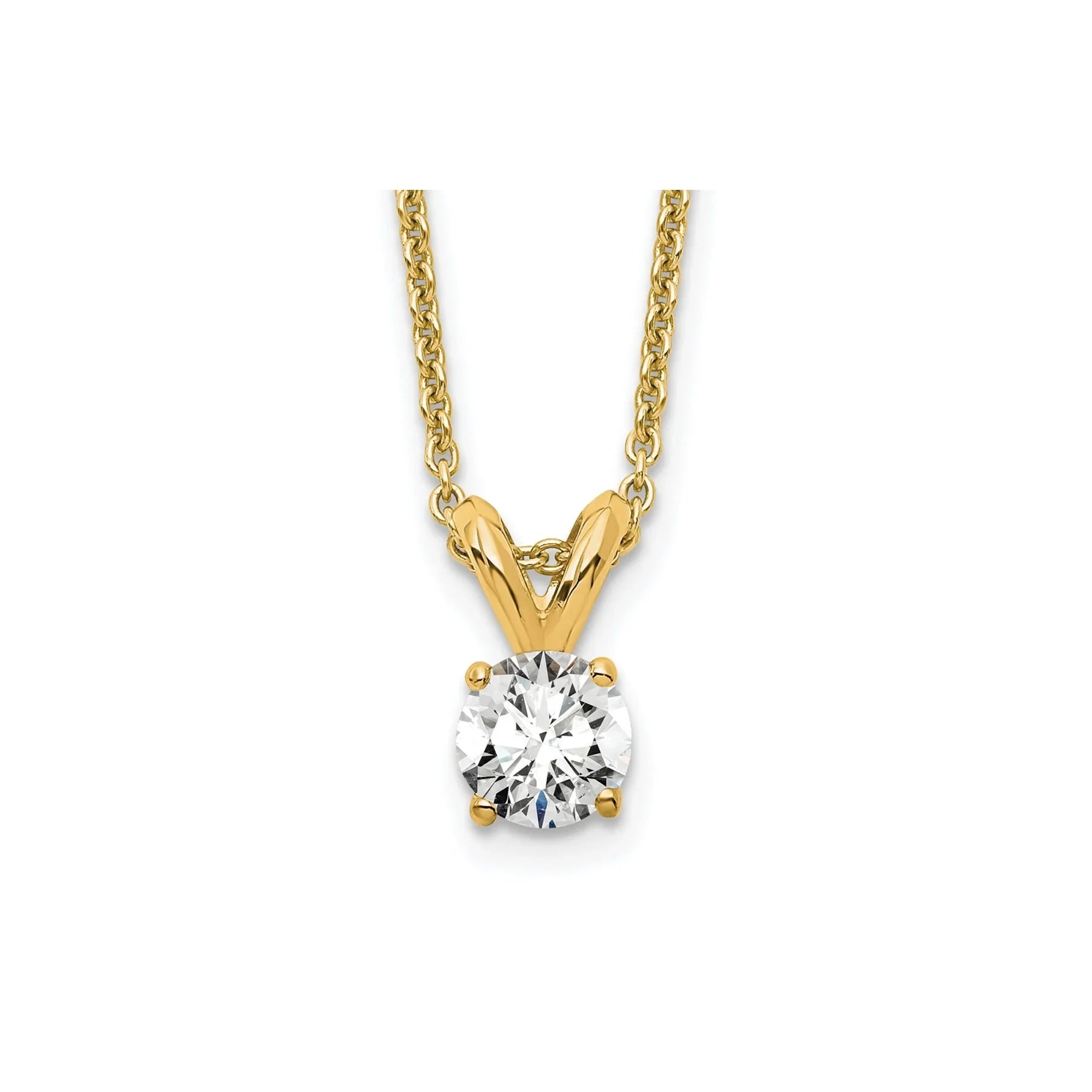 14 Carat Round Lab Grown Diamond Solitaire Necklace - Fine Diamond