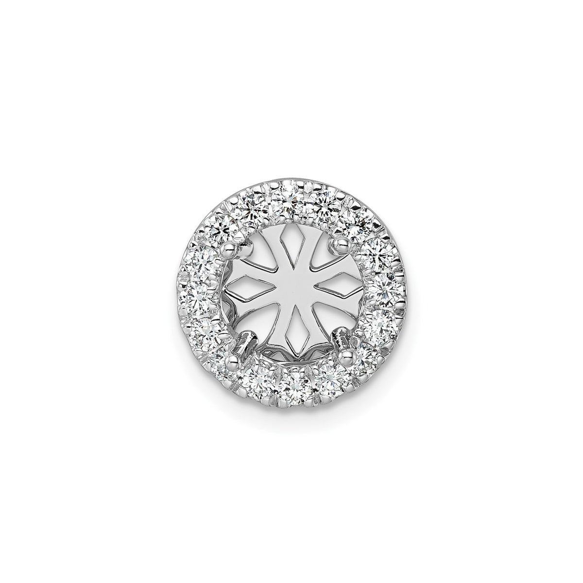 14k Gold Lab Grown Diamond Round Halo Chain Slide Pendant