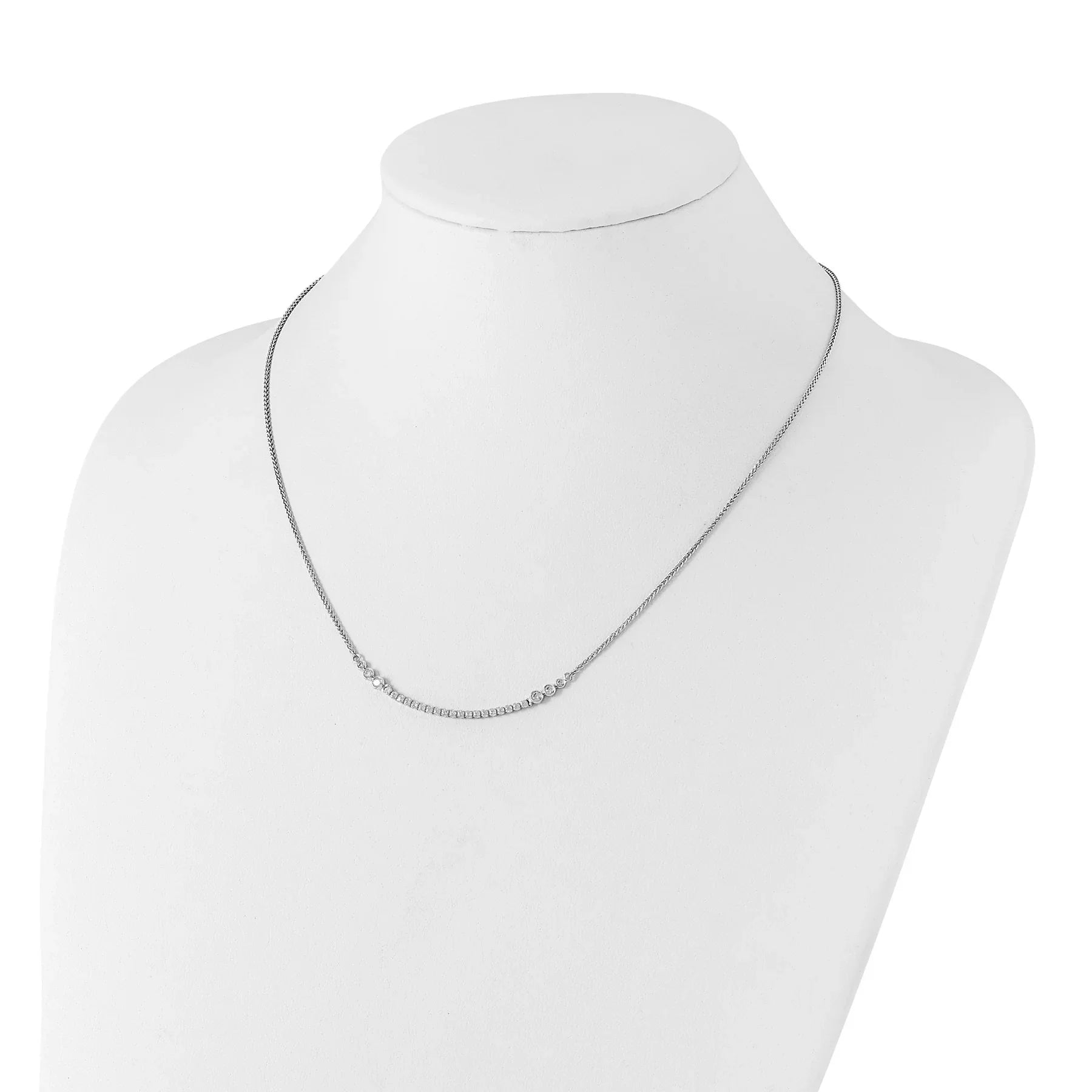 Lab Grown Diamond Tennis Style Bolo Necklace 14k White Gold - Fine Diamond