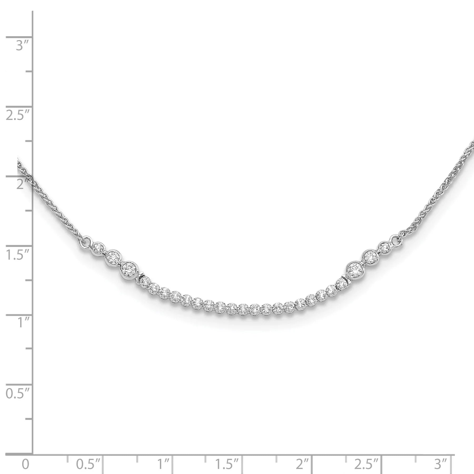 Lab Grown Diamond Tennis Style Bolo Necklace 14k White Gold - Fine Diamond