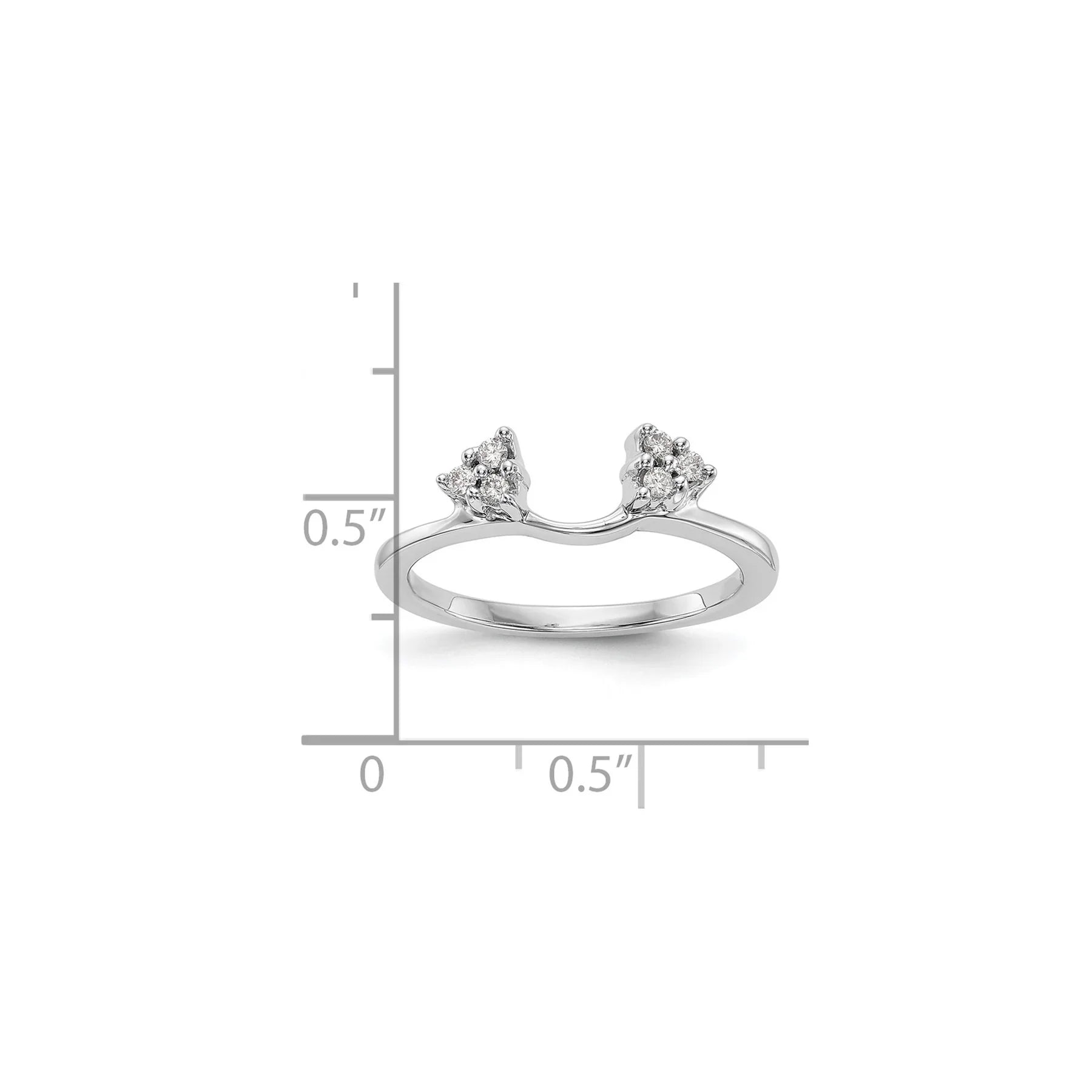 14K White Gold Lab Grown Diamond Wrap Ring 0.12 Ct - Fine Diamond