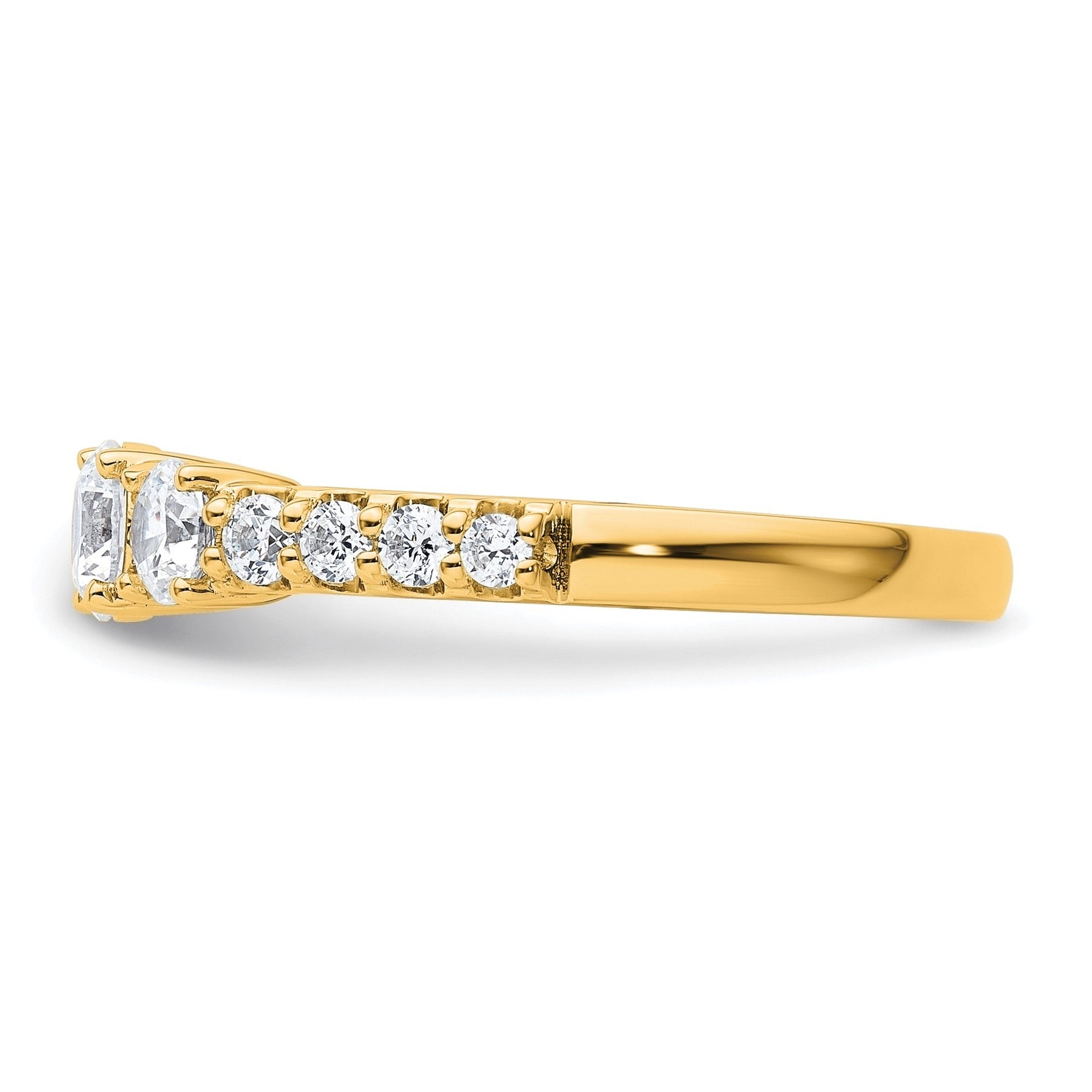 14k Gold Lab Grown Diamond 3-Stone Engagement Ring - Fine Diamond