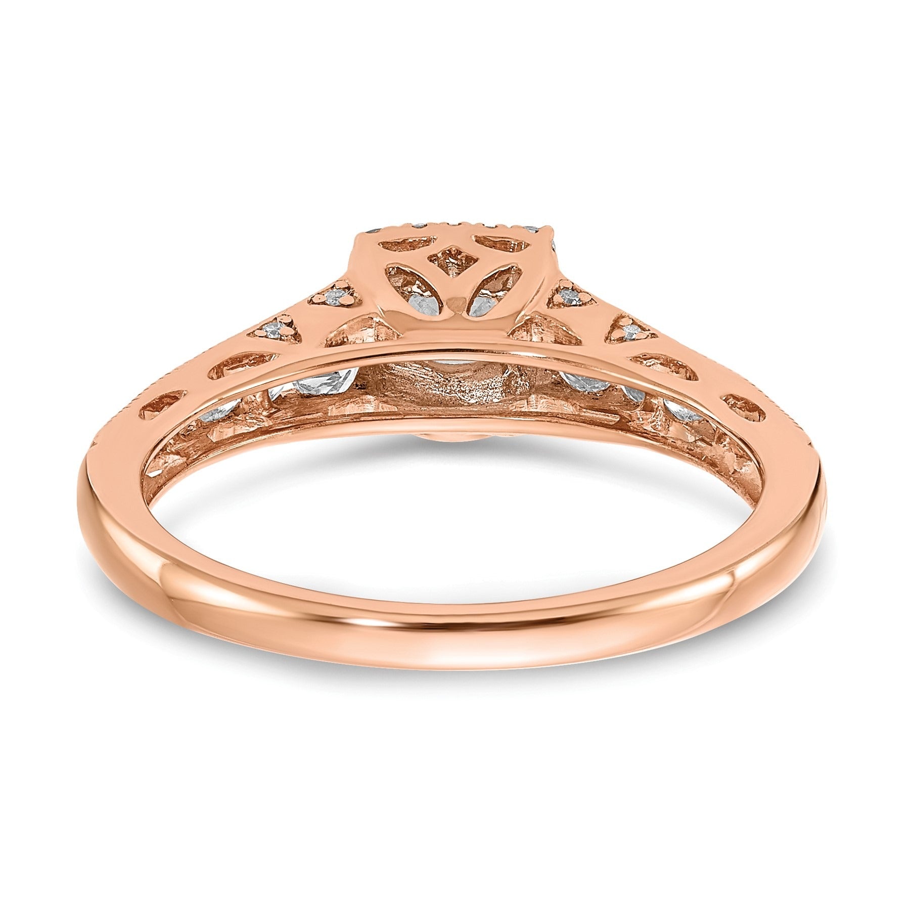 14k Rose Gold Lab Grown Diamond Petite Halo Engagement Ring