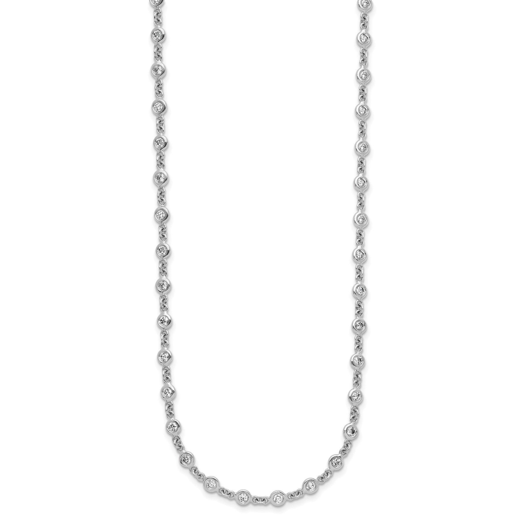 18K White Gold Lab Grown Diamond Stations Necklace