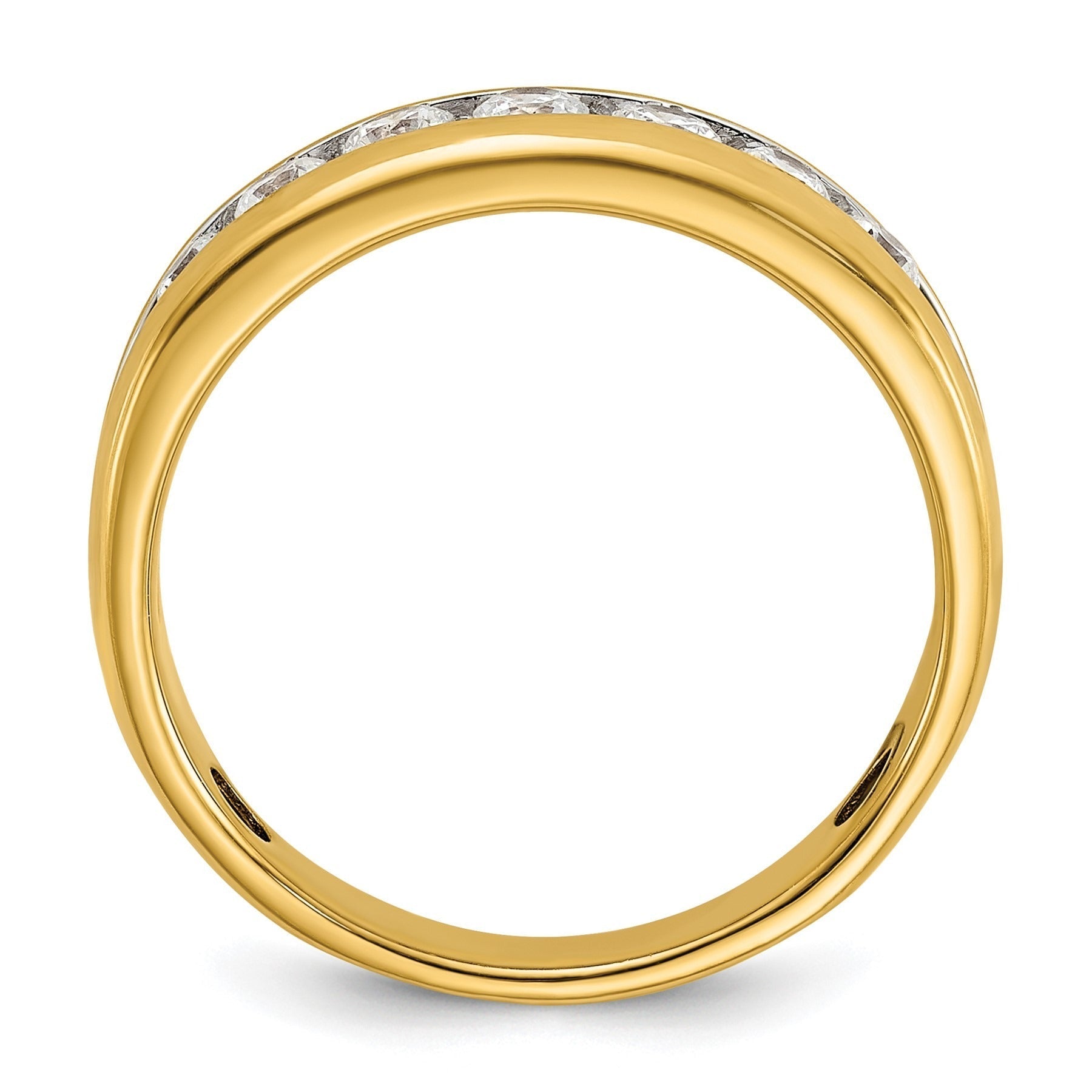 14k Gold 1 1/2 carat Lab Grown Diamond Seven Stone Men's Ring