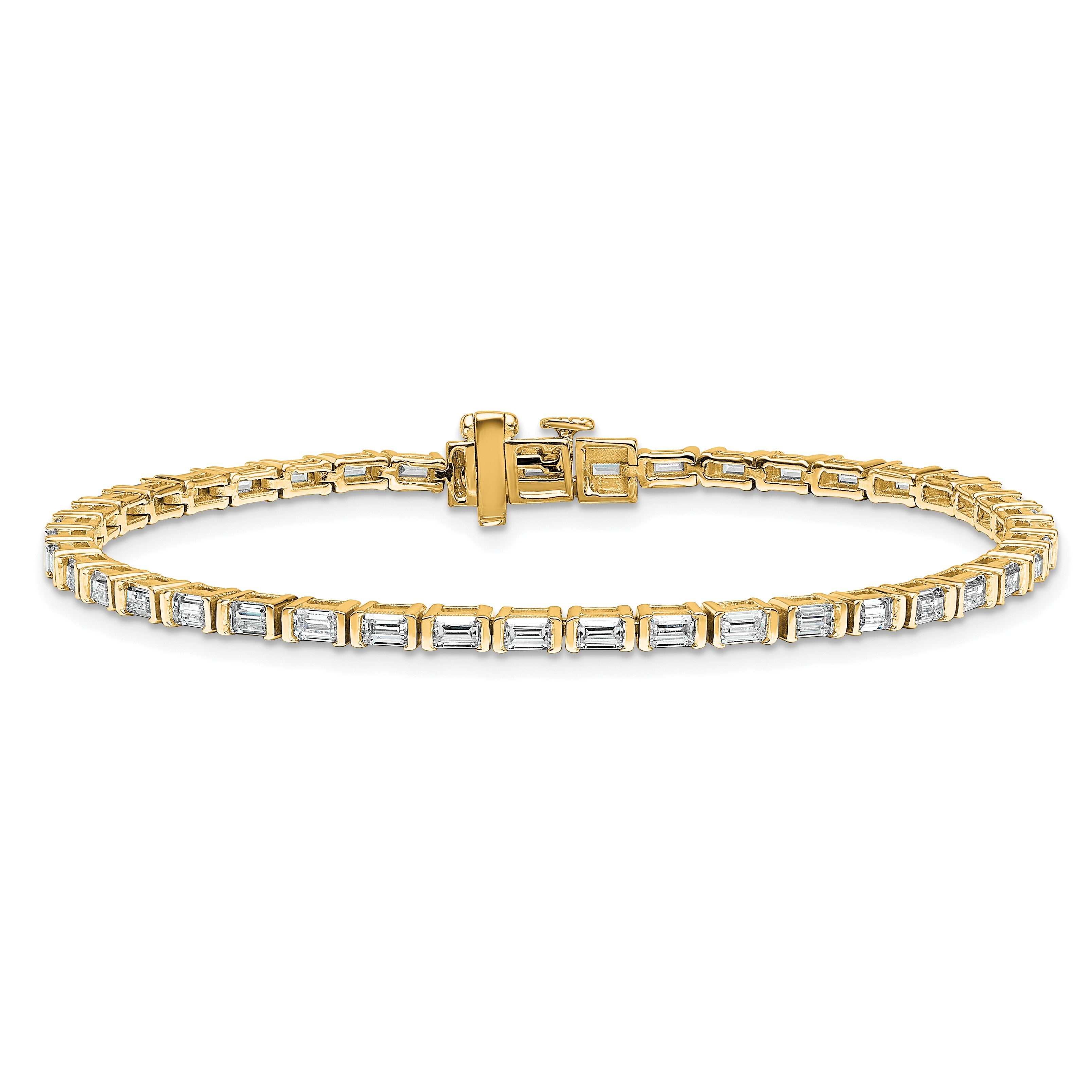 14k Yellow Gold 4 Carat Lab Diamond Tennis Bracelet