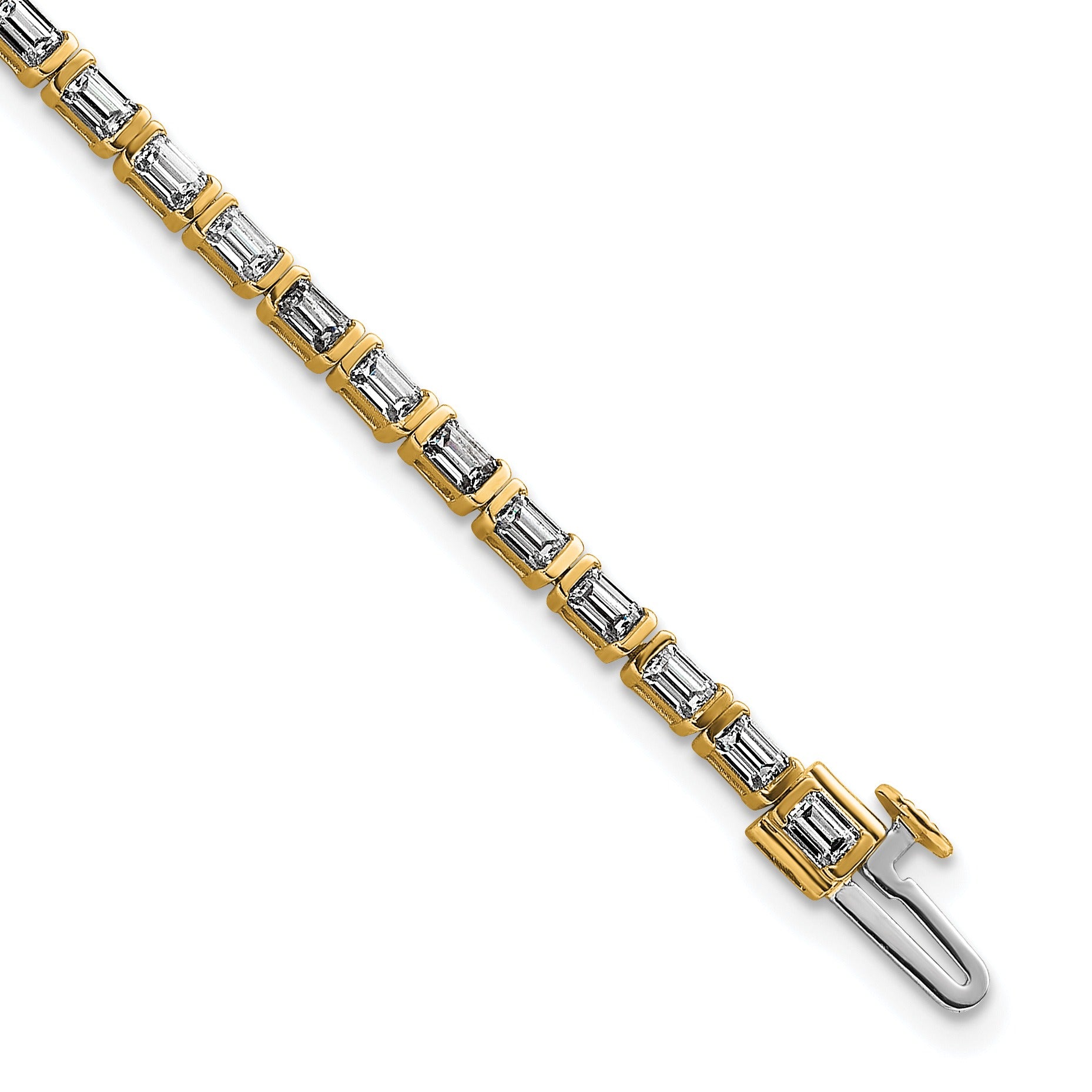 14k Yellow Gold 4 Carat Lab Diamond Tennis Bracelet