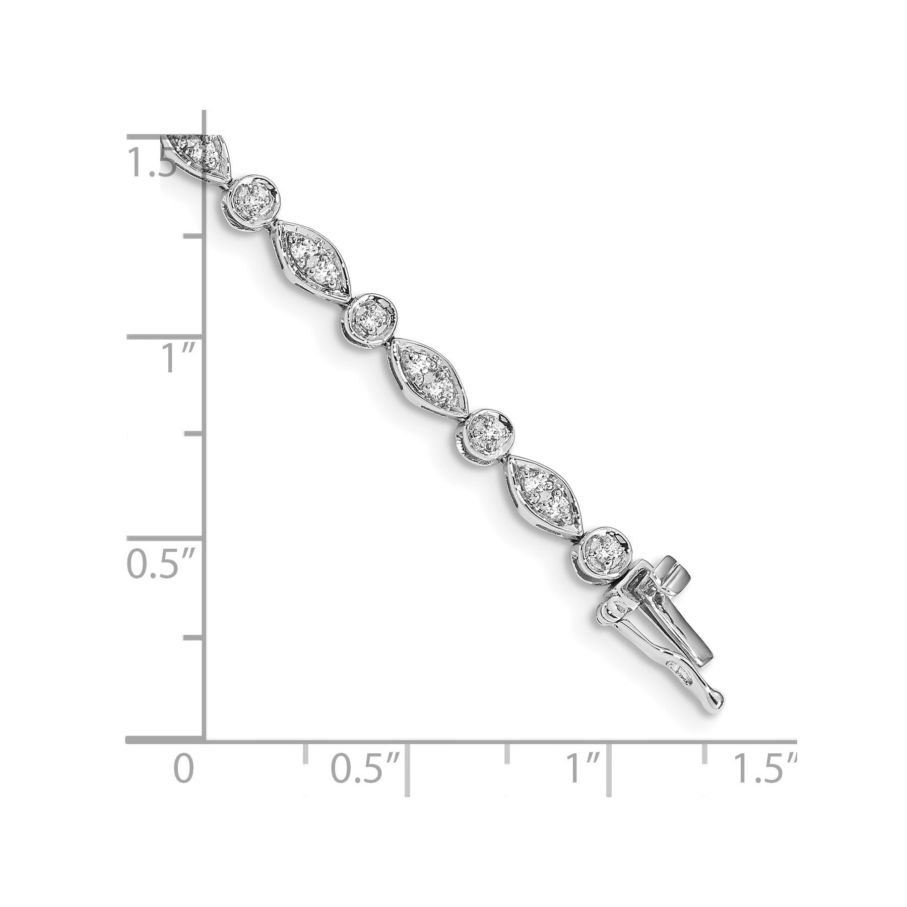 14k White Gold 3/4 Carat Lab Diamond Fancy Bracelet