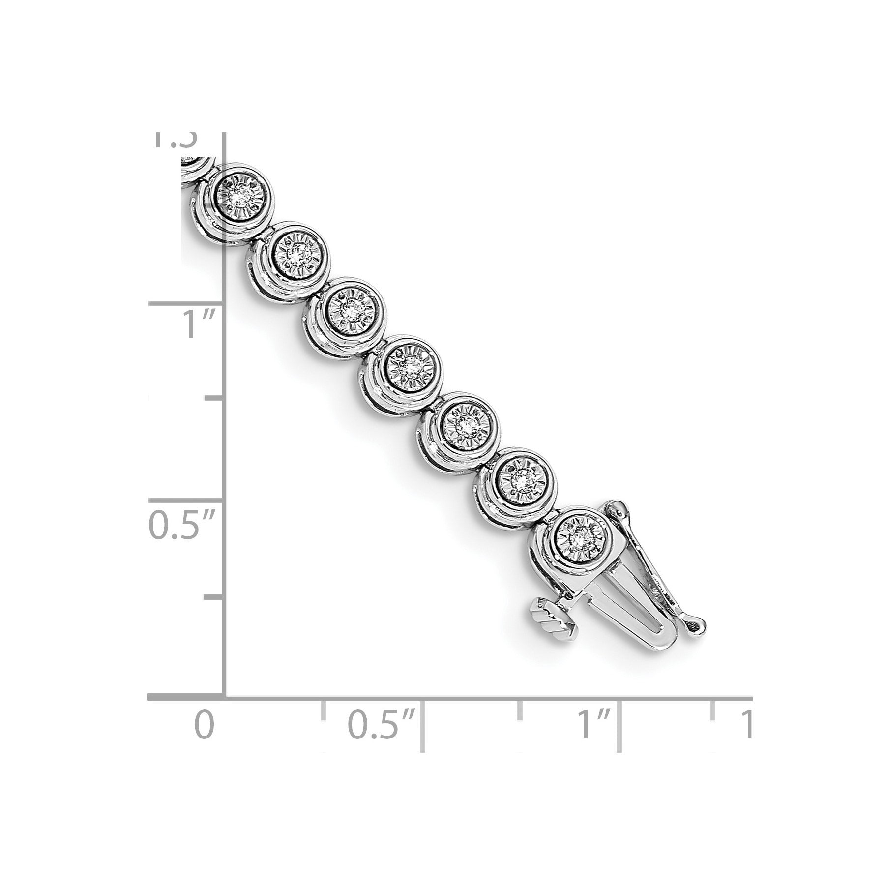 14k White Gold 1/2 carat Lab Grown Diamond Circle Link Bracelet