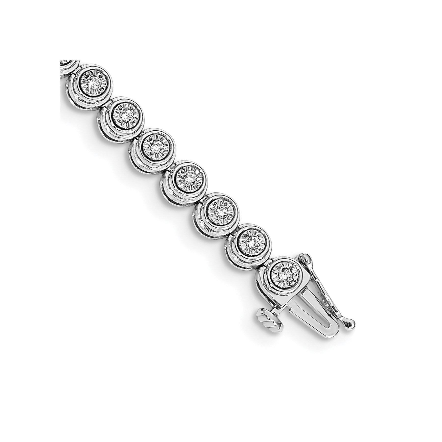 14k White Gold 1/2 carat Lab Grown Diamond Circle Link Bracelet