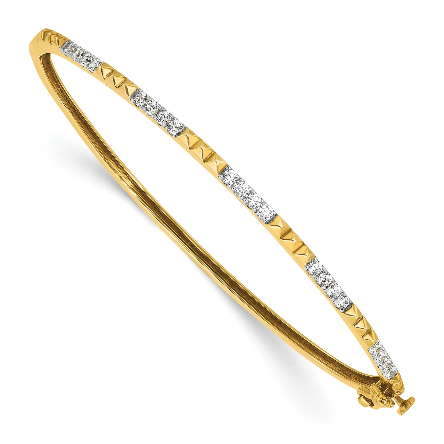 14K Gold Lab Grown Diamond Bangle Bracelets