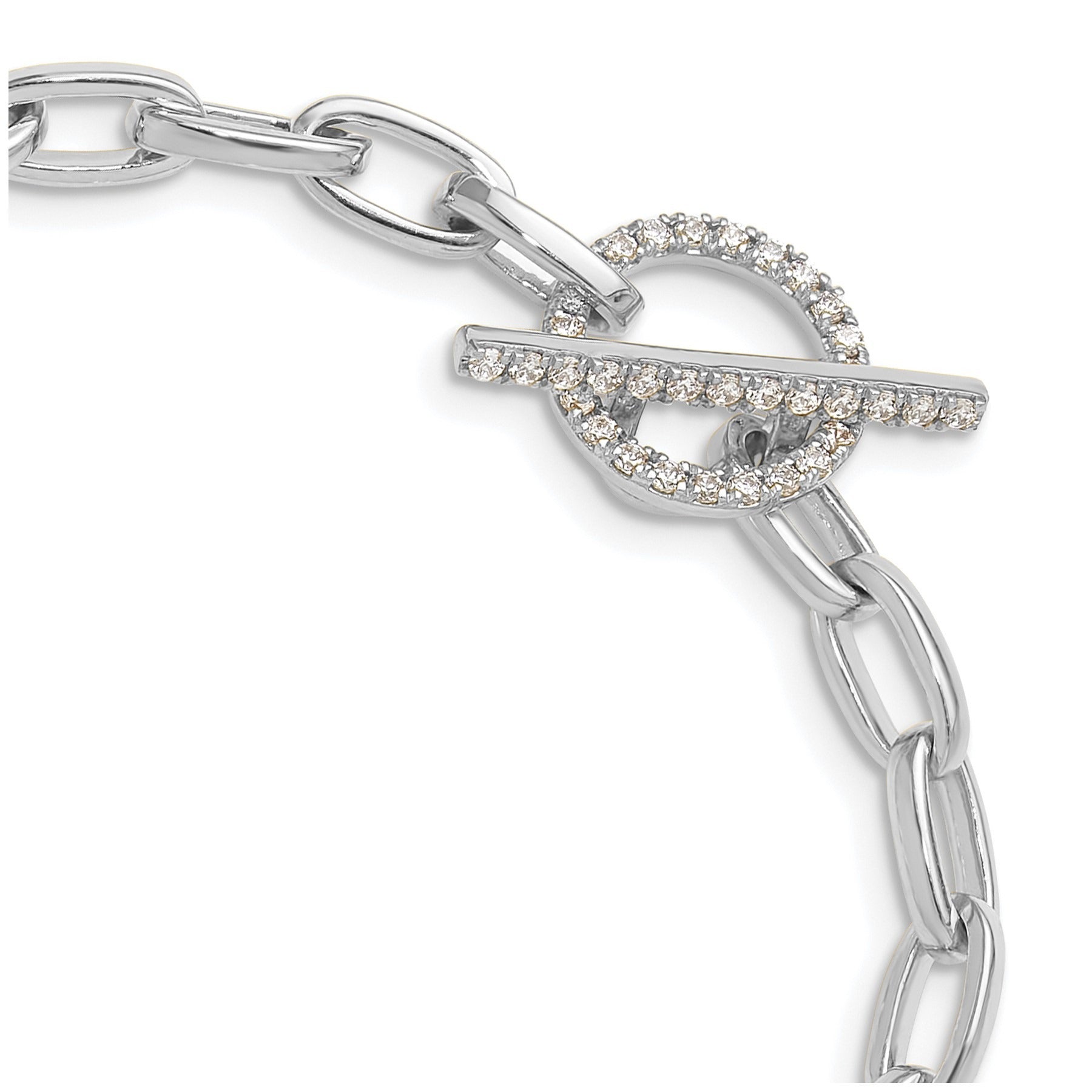 14K Gold Lab Grown Diamond Toggle Link Bracelet