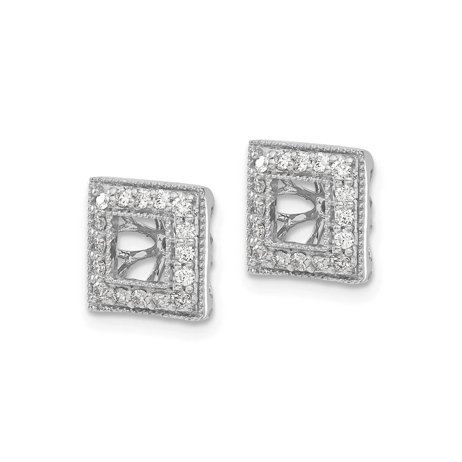 14k White Gold Lab Grown Diamond Earring Jacket - Fine Diamond