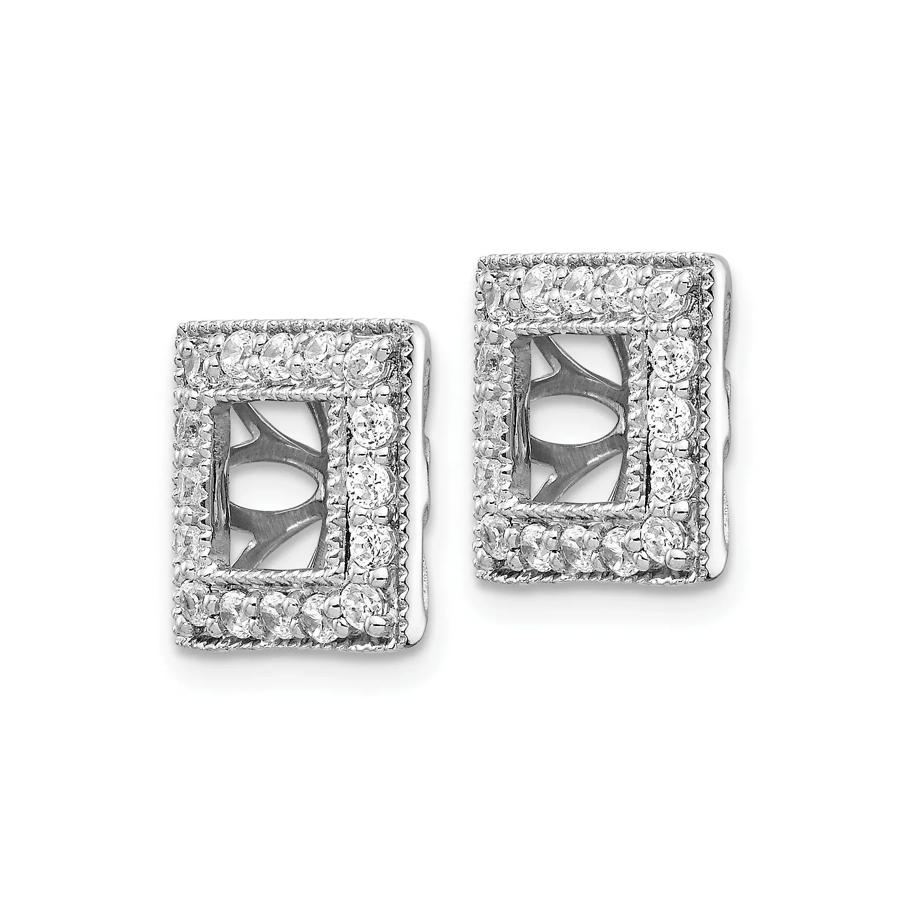 14k White Gold Lab Grown Diamond Earring Jacket - Fine Diamond