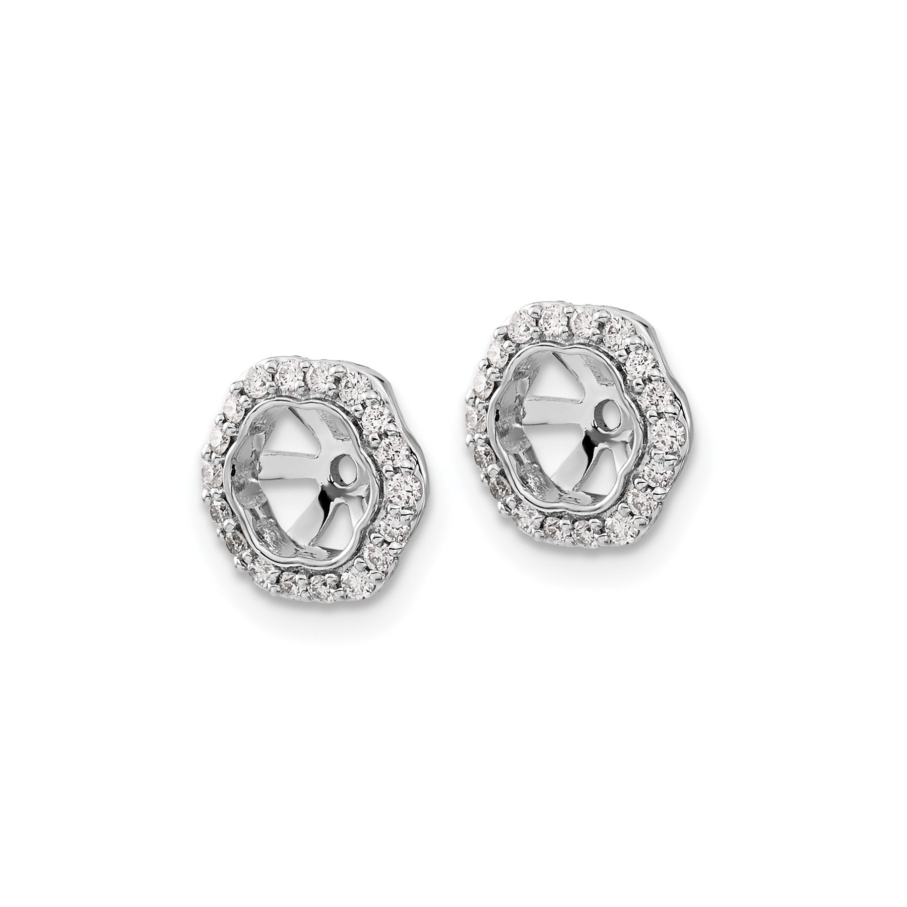 14k White Gold Diamond Earring Jackets