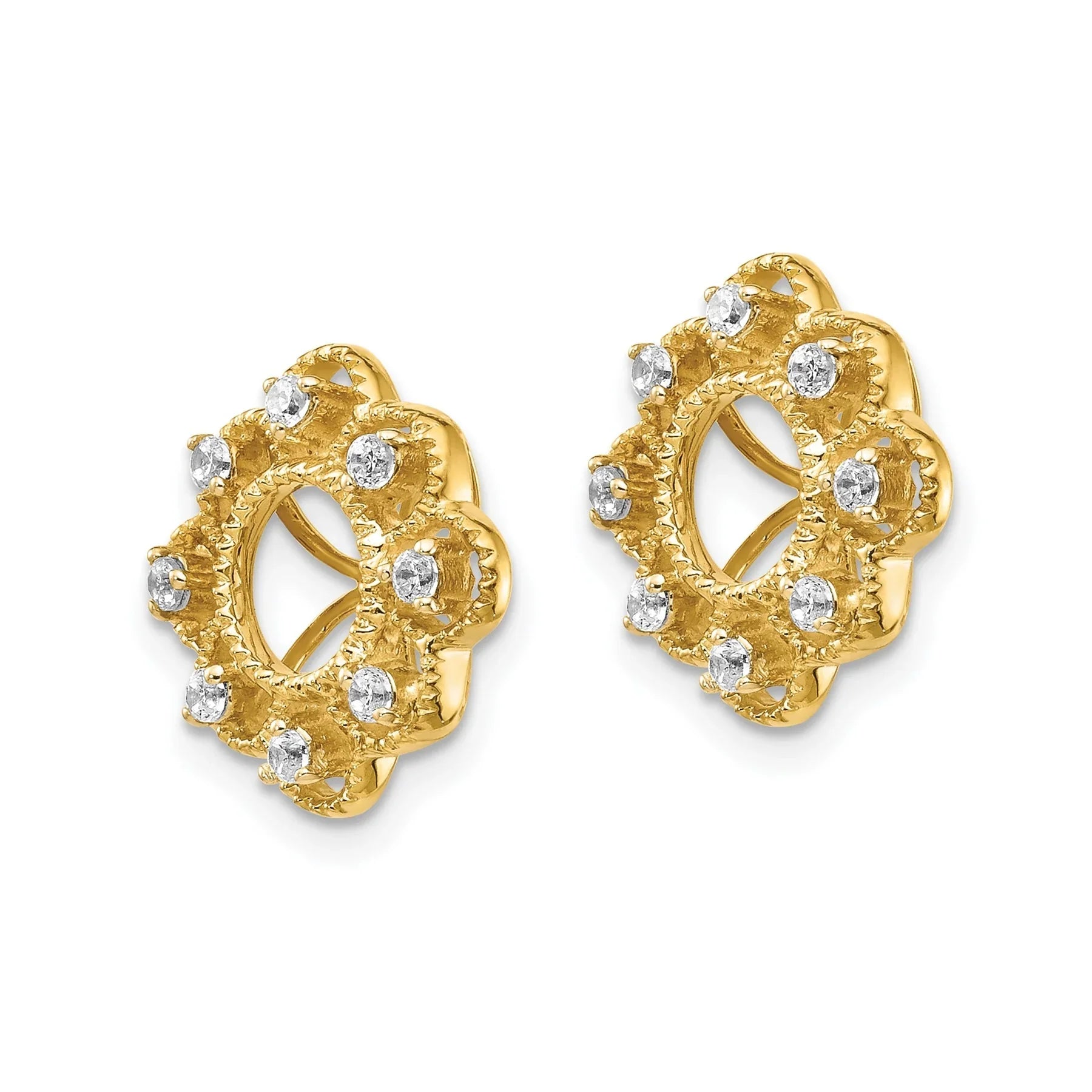 14k Gold Lab Grown Diamond Earring Jacket - Fine Diamond
