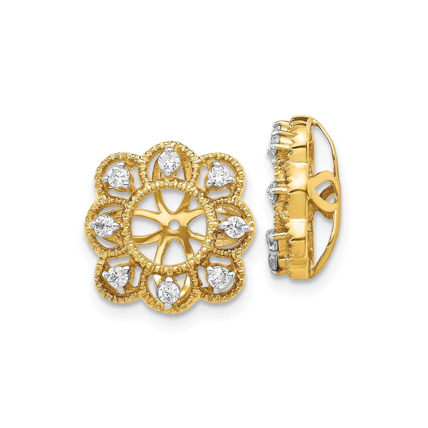 14k Gold Lab Grown Diamond Earring Jacket - Fine Diamond