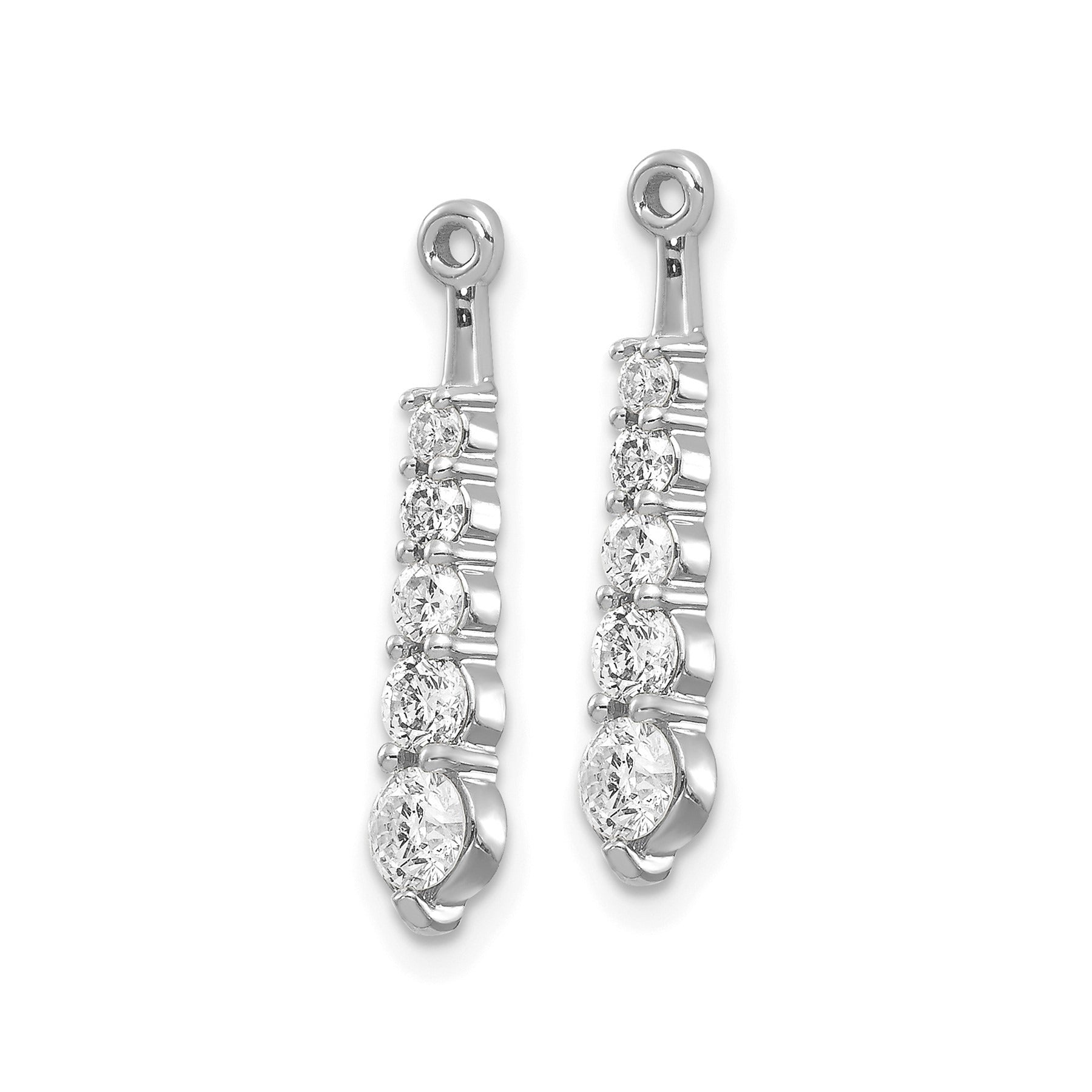 14k White Gold 5/8 carat Lab Grown Diamond Earring Jackets