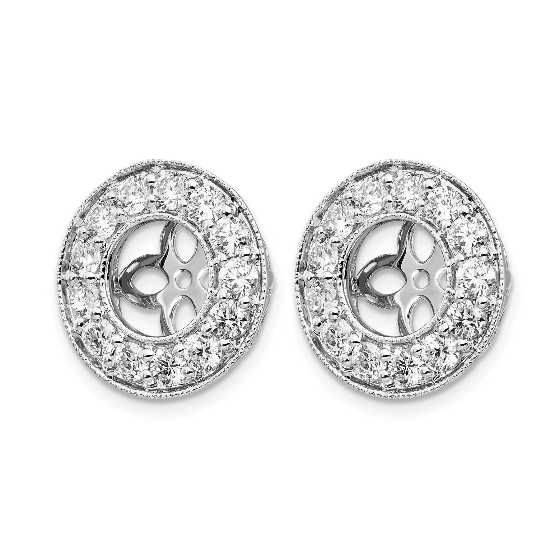 14K White Gold Lab Grown Diamond Earring Jackets - Fine Diamond