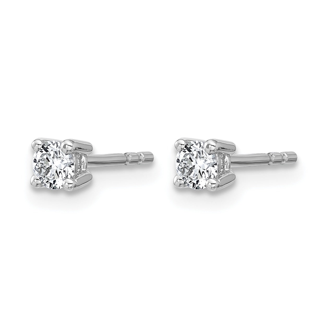14K White Gold Lab Grown Diamond Round Shaped Diamond Stud Earrings
