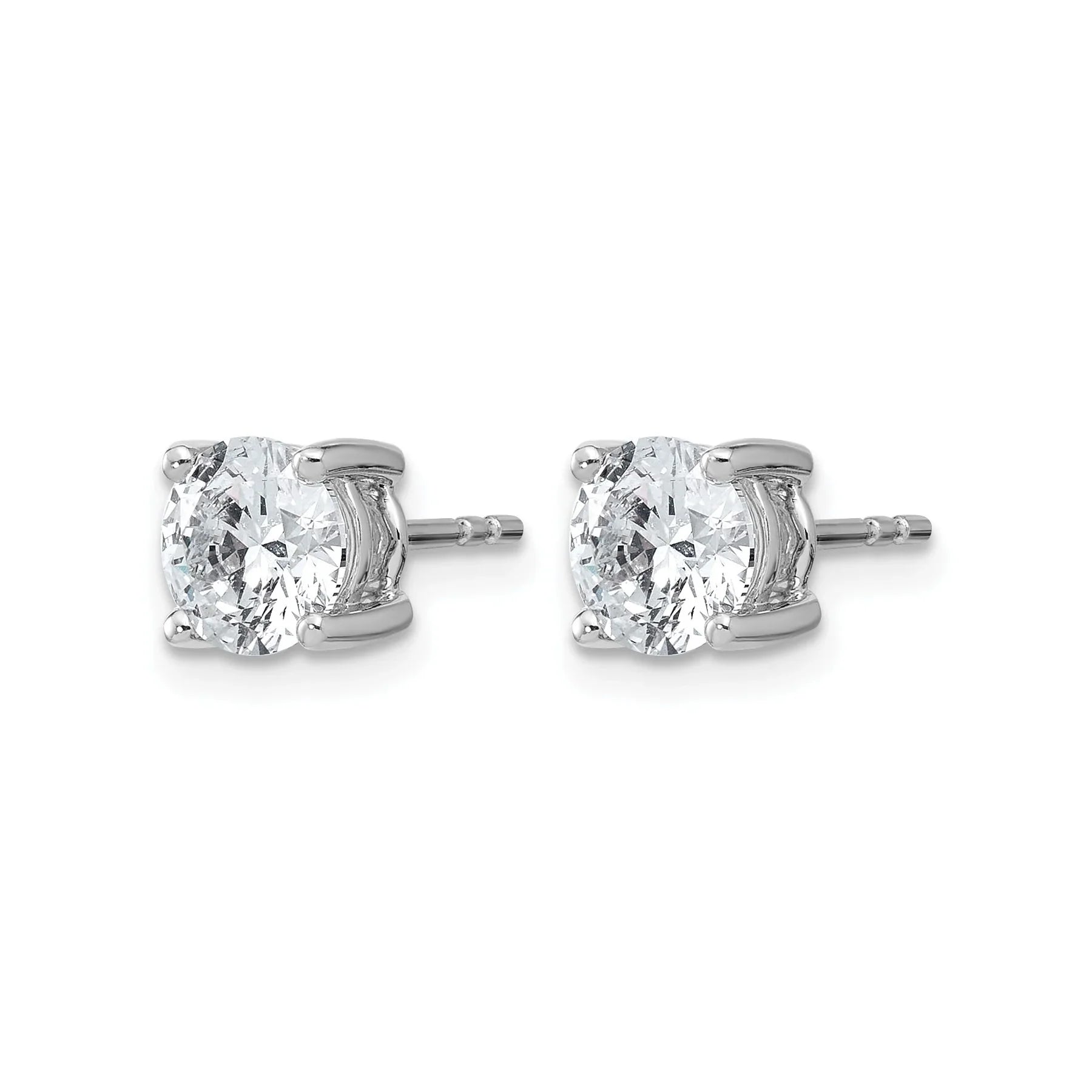 14K Gold Lab Grown Round Diamond Stud Earrings - Fine Diamond
