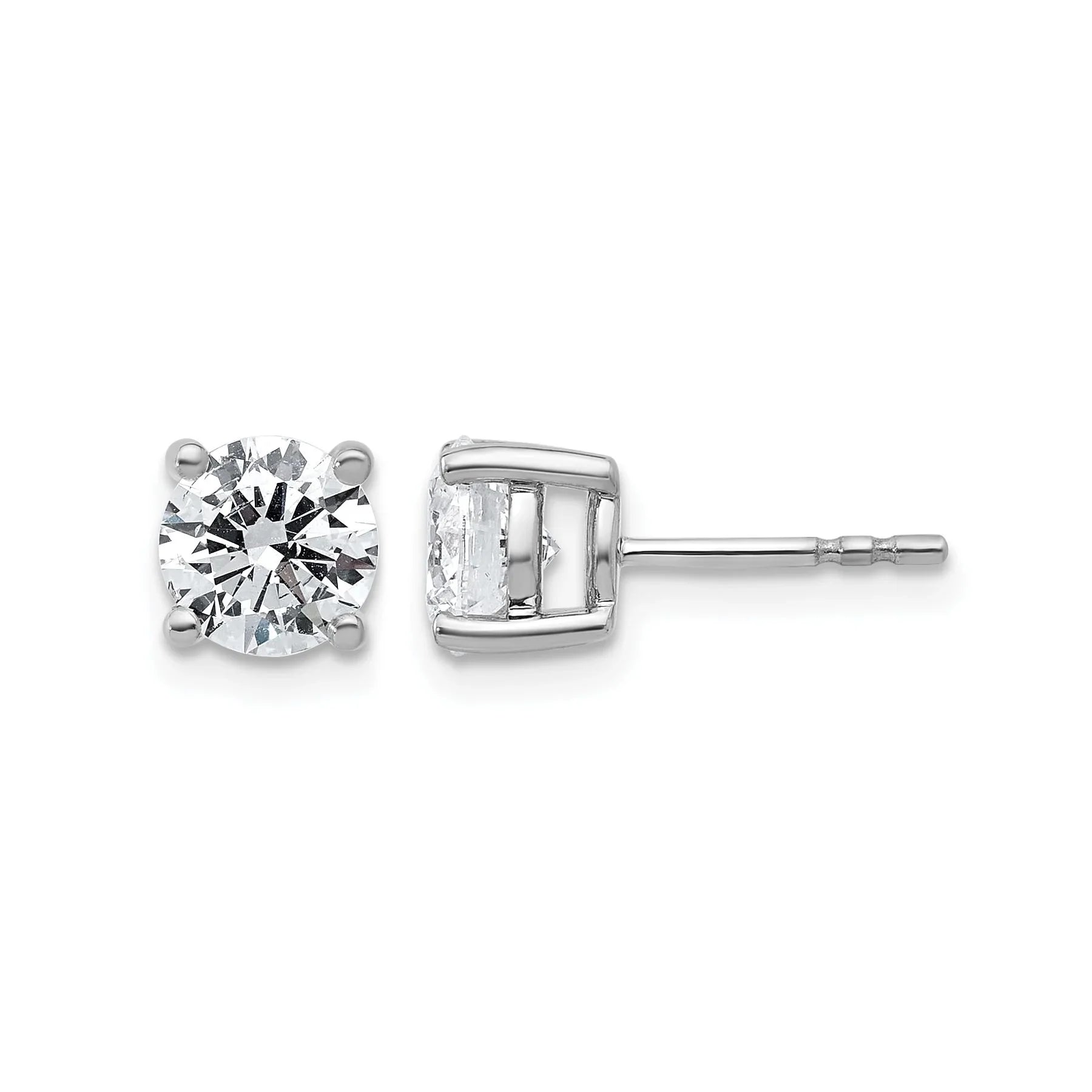 14K Gold Lab Grown Round Diamond Stud Earrings - Fine Diamond