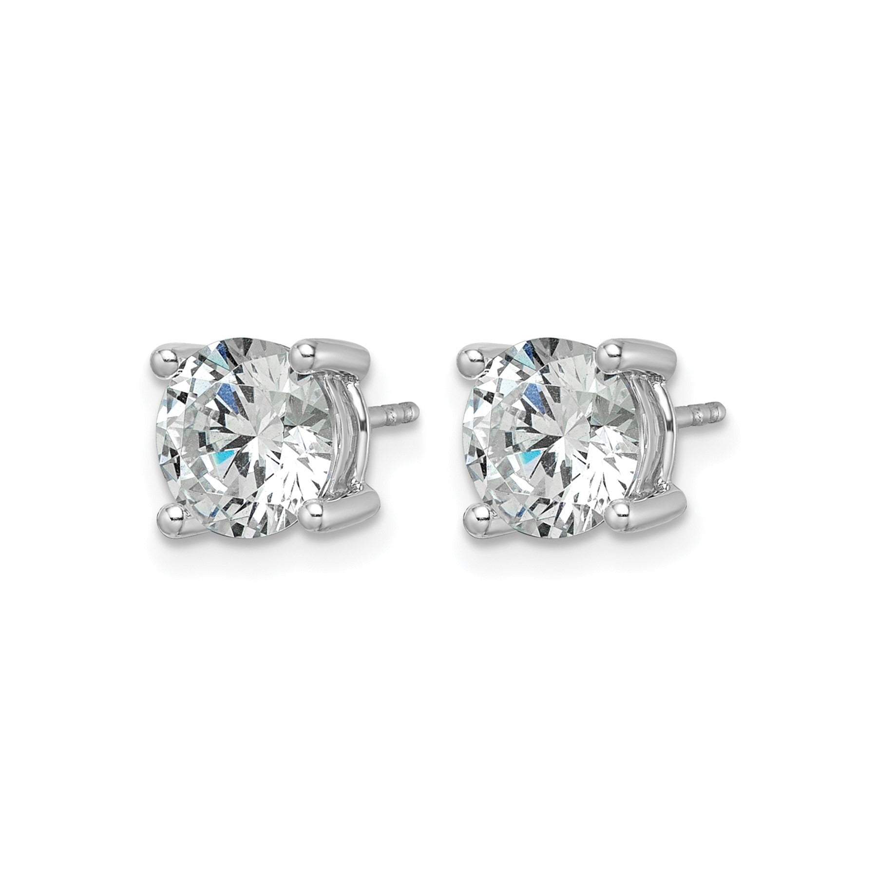 14K White Gold Round Lab Grown Diamond Stud Earrings