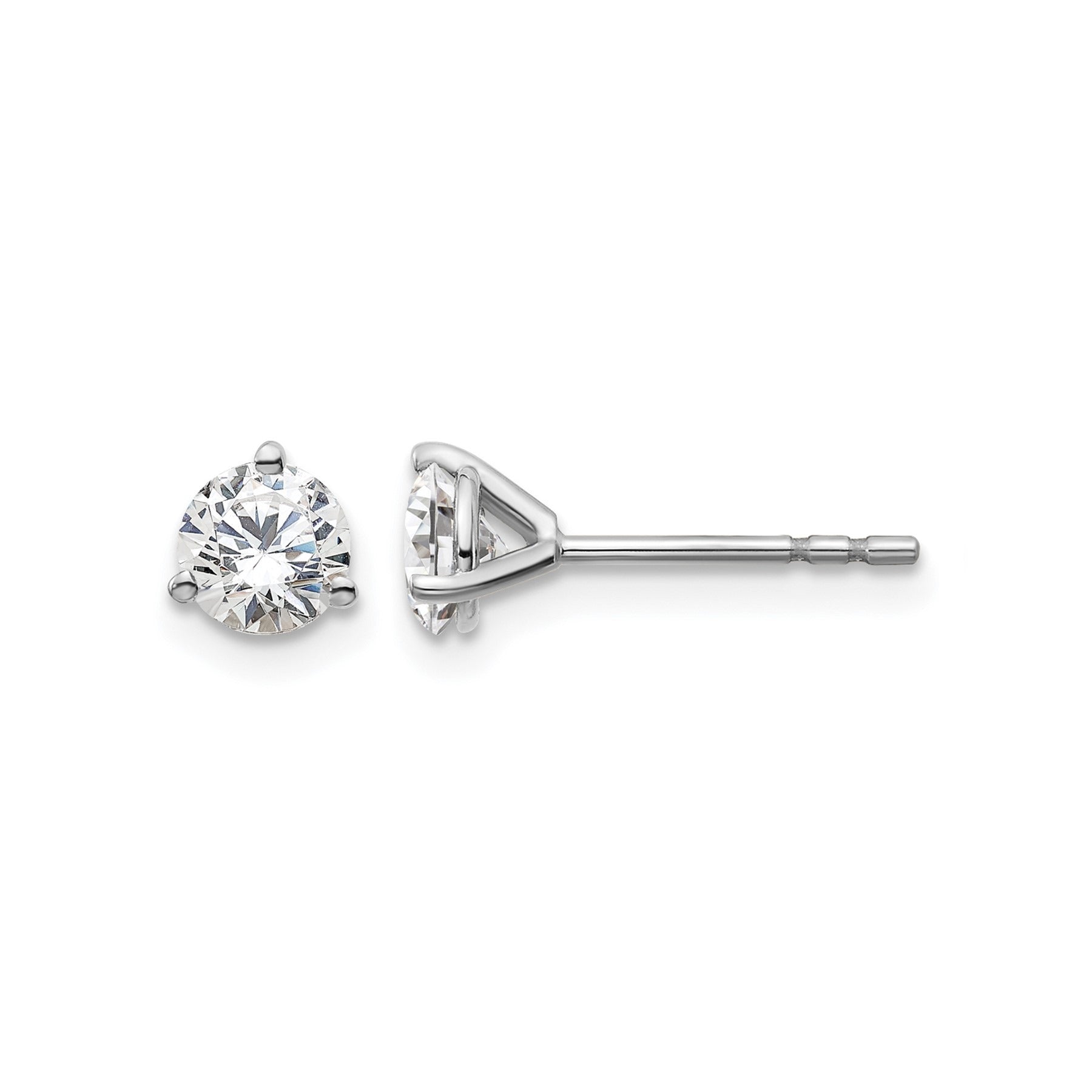 14K White Gold Lab Grown Diamond Round Shaped Stud Earrings